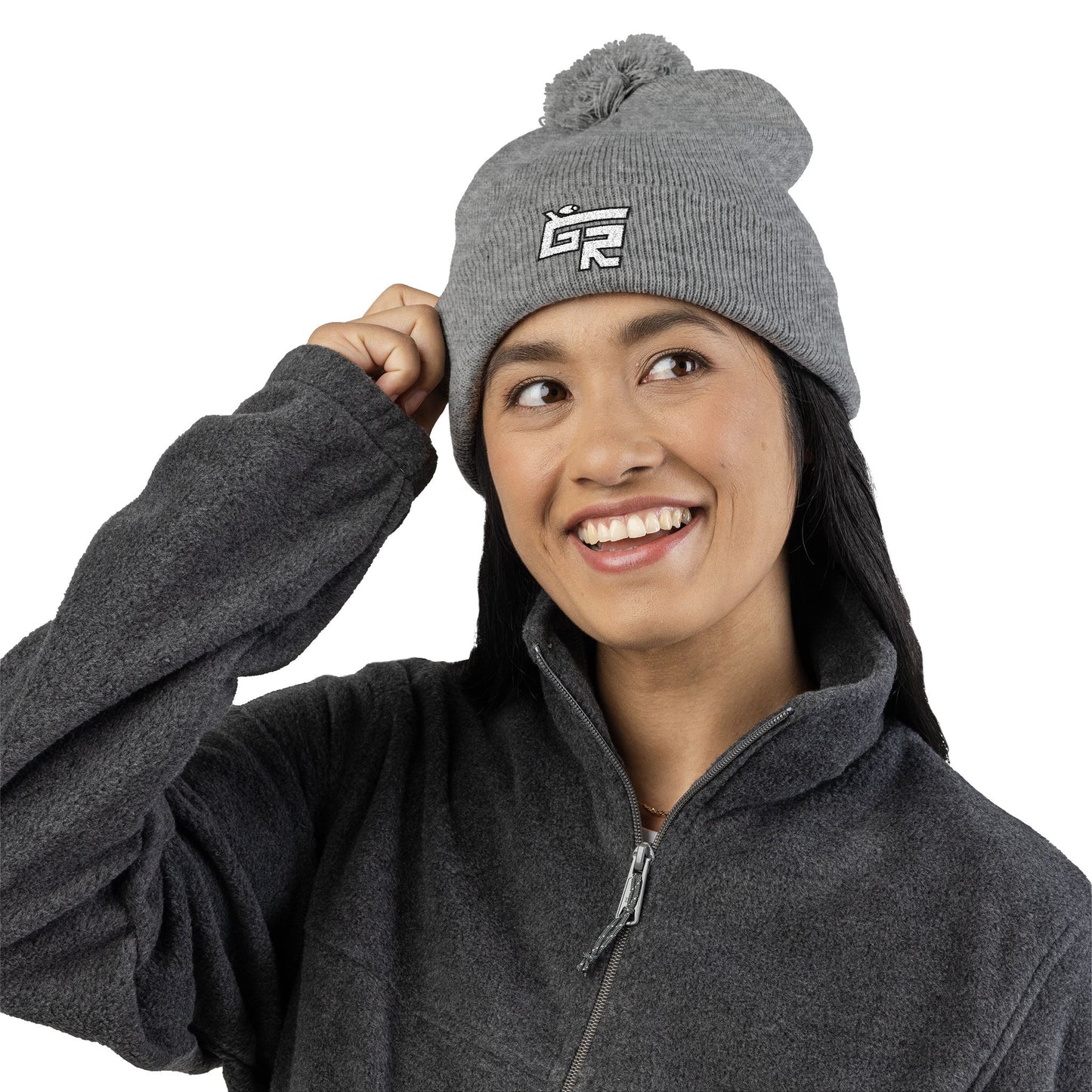 Pom-Pom Beanie (Hockey Spirit Embroidered Cap)