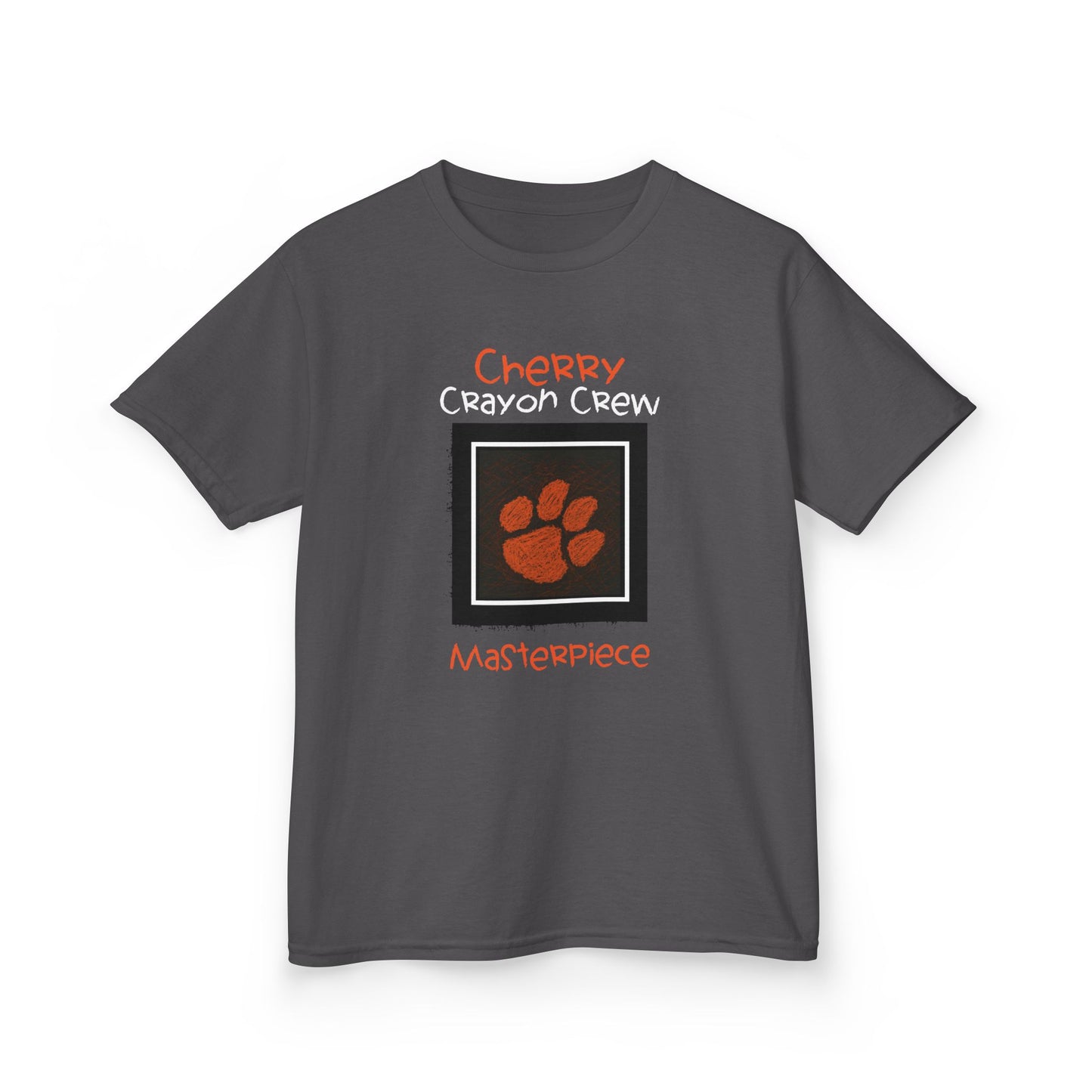 Cherry Crayon Crew Masterpiece Kids Tee – Tiger Paw Power!