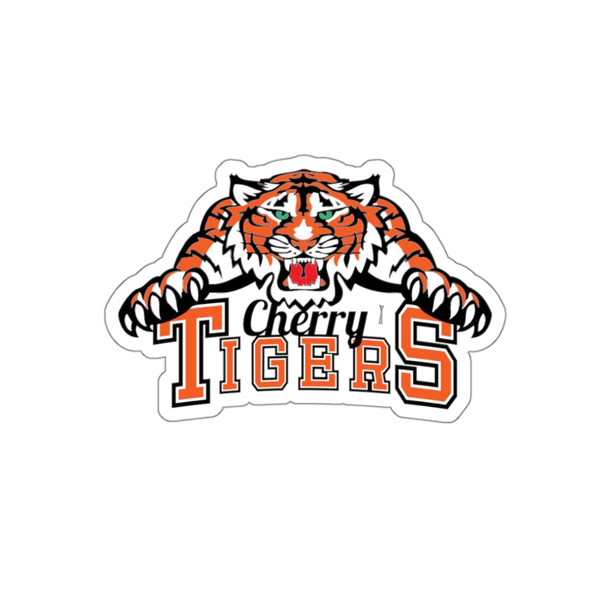 Cherry School Tigers Transparent Sticker – Classic Logo Design