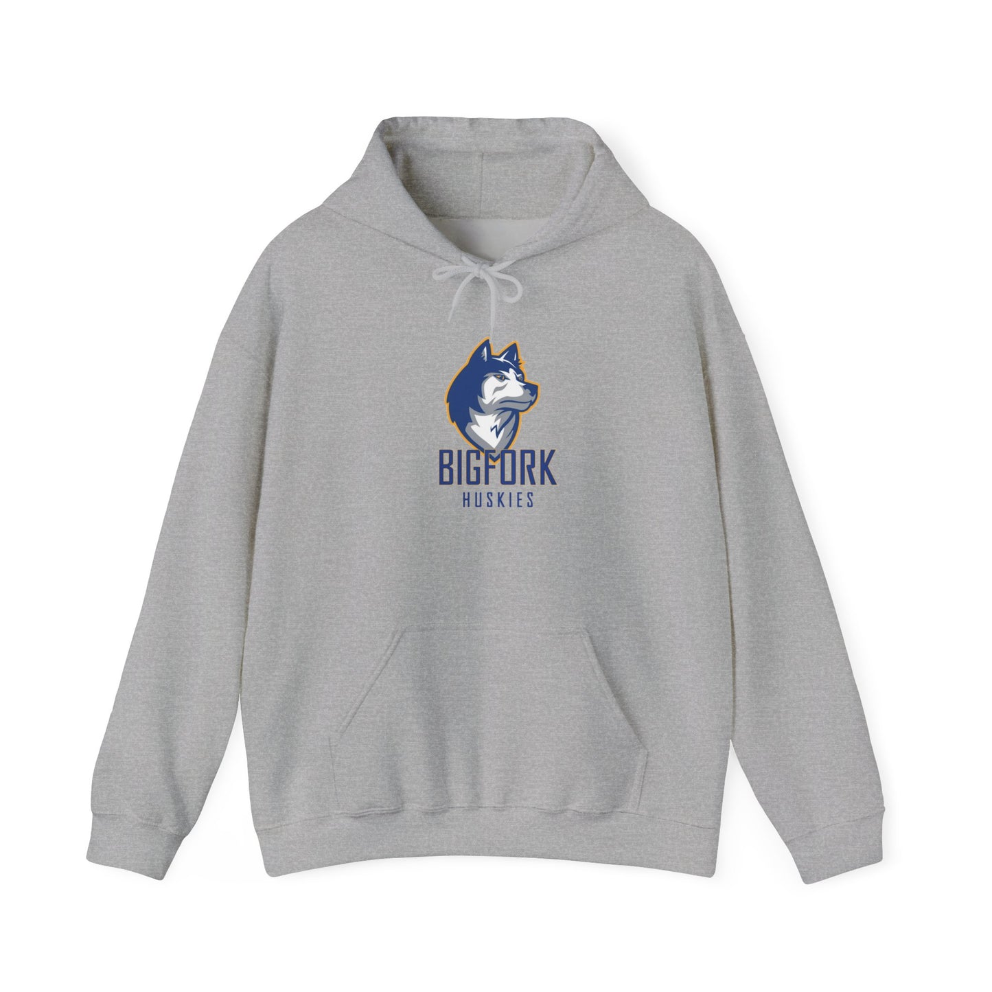 Bigfork Huskies Heavy-Blend Hoodie — Custom Back (“DAD #1” or Your Text)