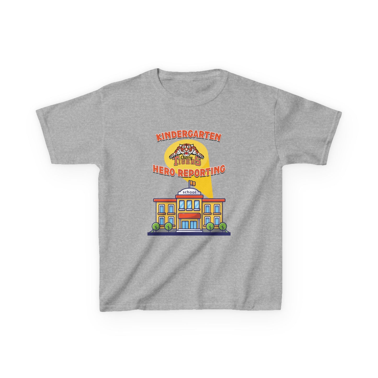 Kindergarten: Hero Reporting for Duty – Cherry Tigers Kids Tee