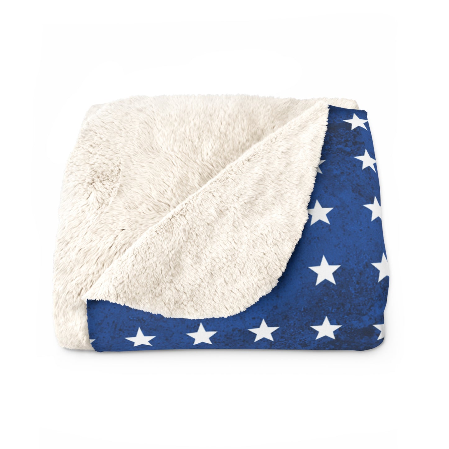 USA Stars Sherpa Fleece Blanket – Cozy, Patriotic Design