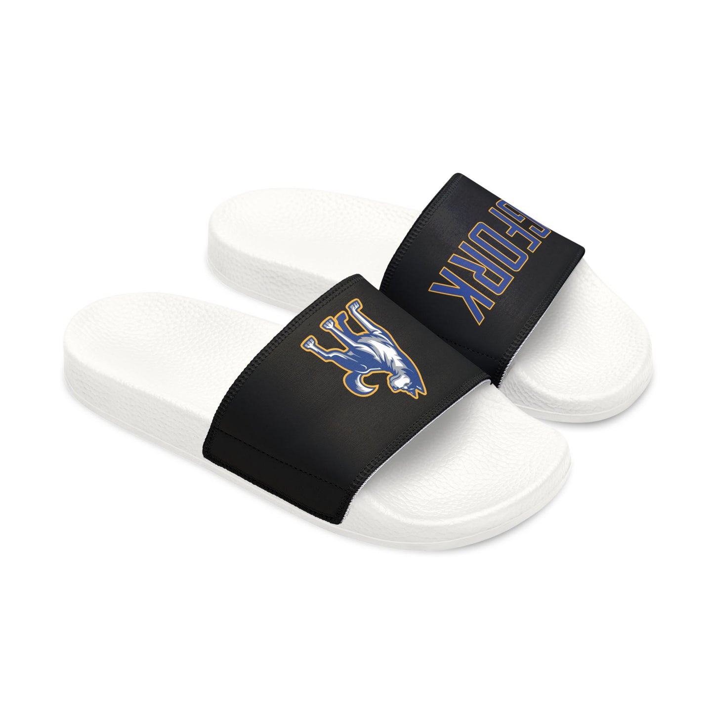 Bigfork Huskies Men’s Slide Sandals — Removable Straps (Black or White Outsole)