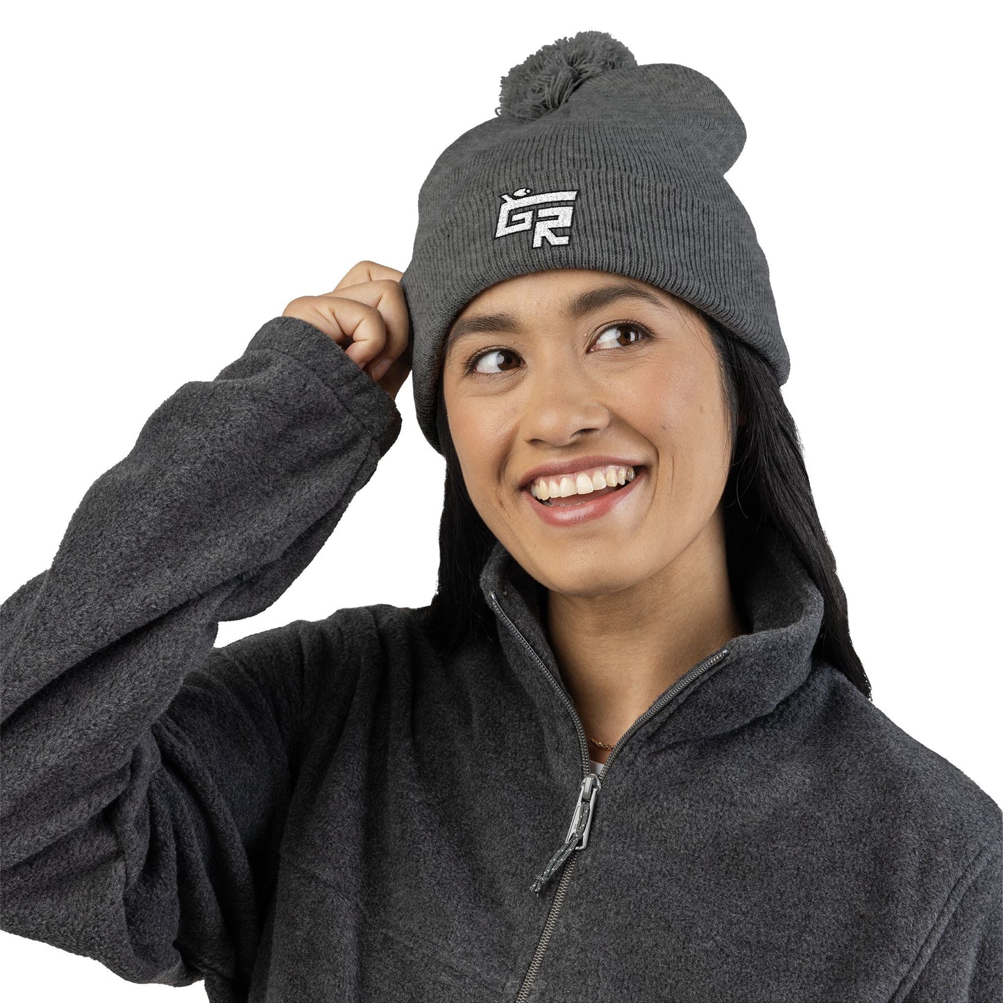 Pom-Pom Beanie (Hockey Spirit Embroidered Cap)