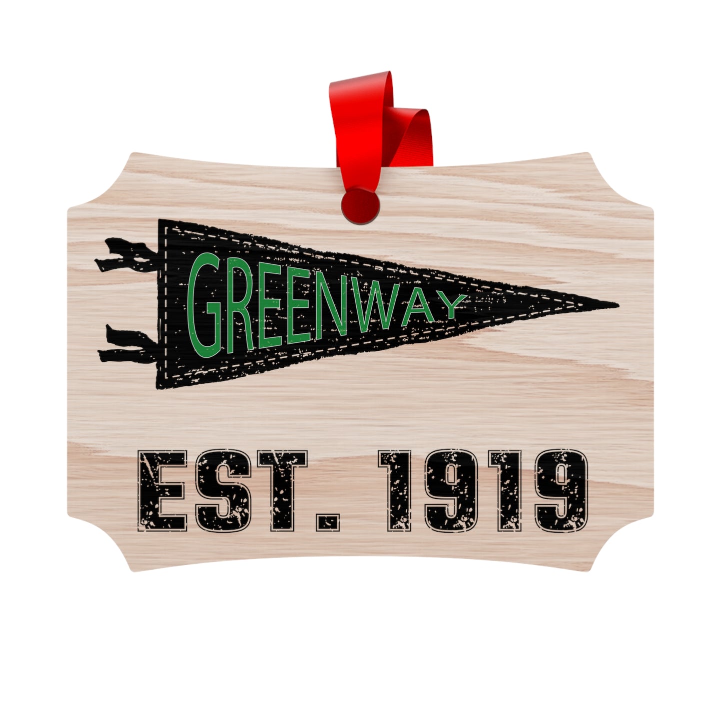 Greenway Raiders Berlin-Shaped Christmas Ornament – Retro Pennant Design