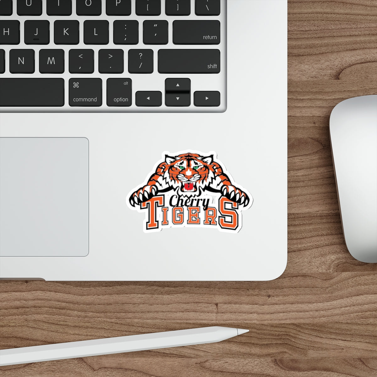 Cherry School Tigers Transparent Sticker – Classic Logo Design