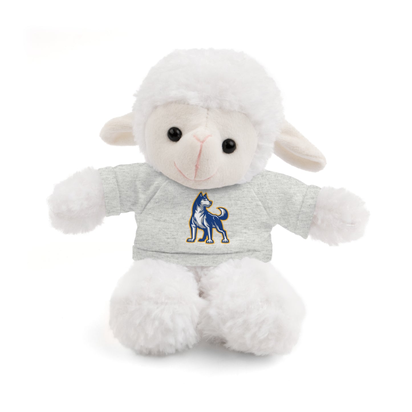 Huggable Huskies β 8" Plush Buddies w/ Logo Tee (Pick Your Animal + Tee Color)