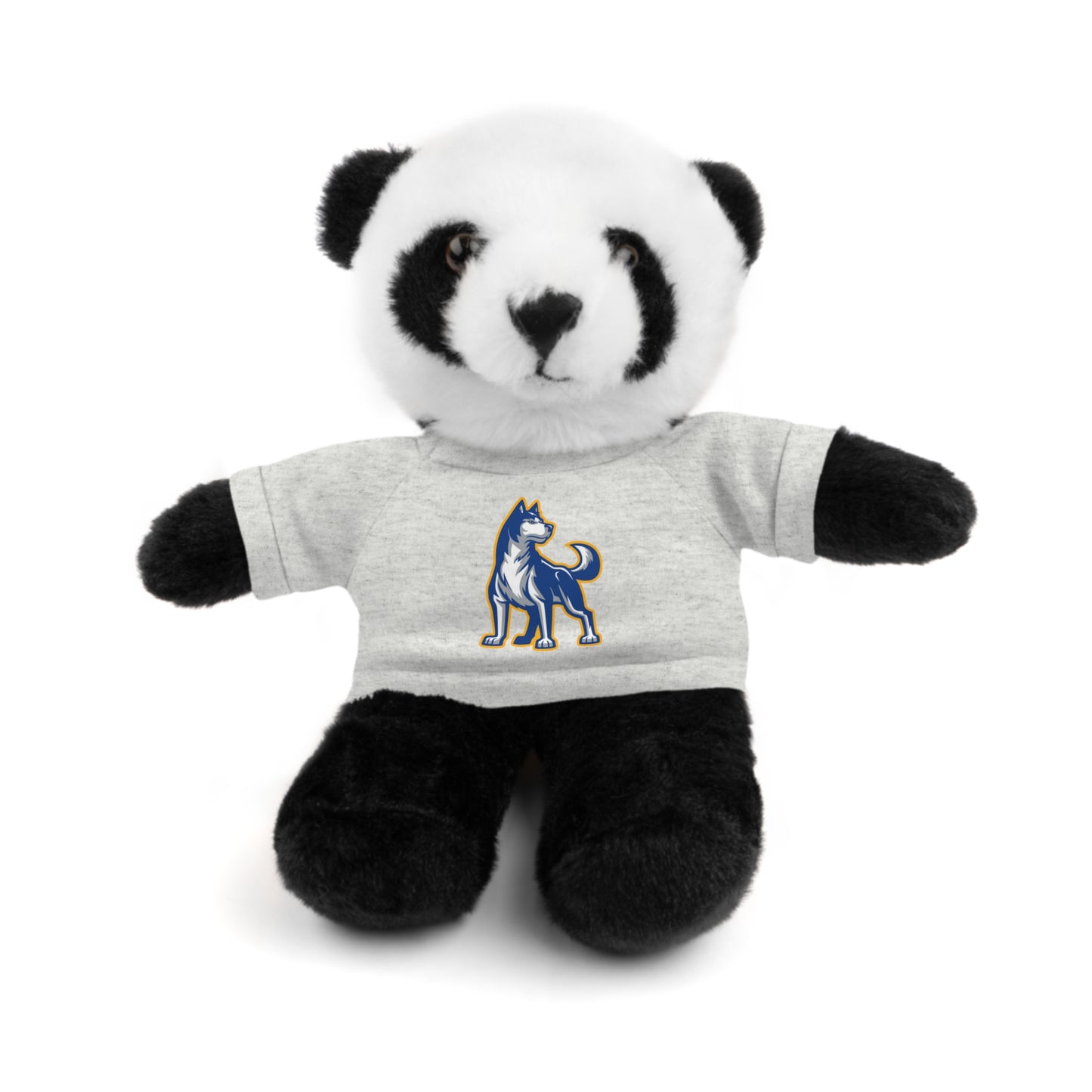 Huggable Huskies β 8" Plush Buddies w/ Logo Tee (Pick Your Animal + Tee Color)