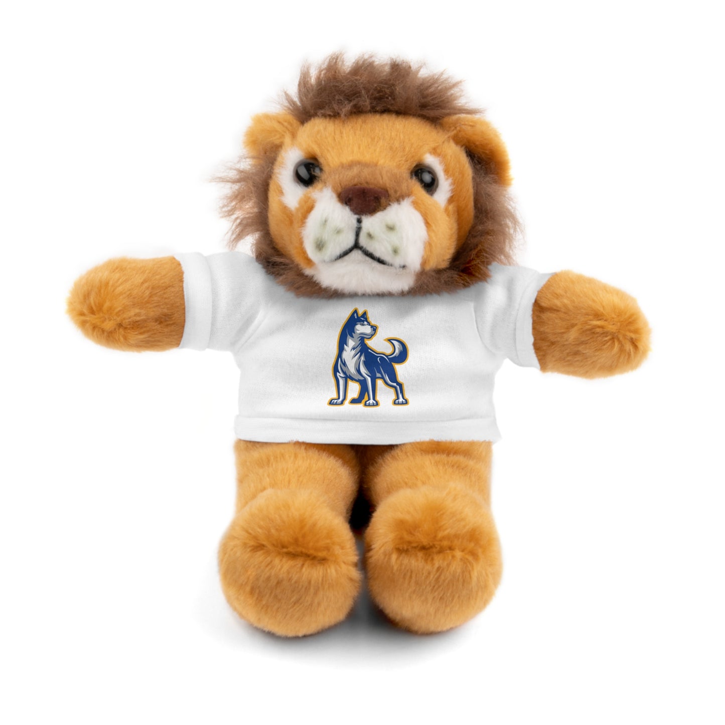 Huggable Huskies β 8" Plush Buddies w/ Logo Tee (Pick Your Animal + Tee Color)