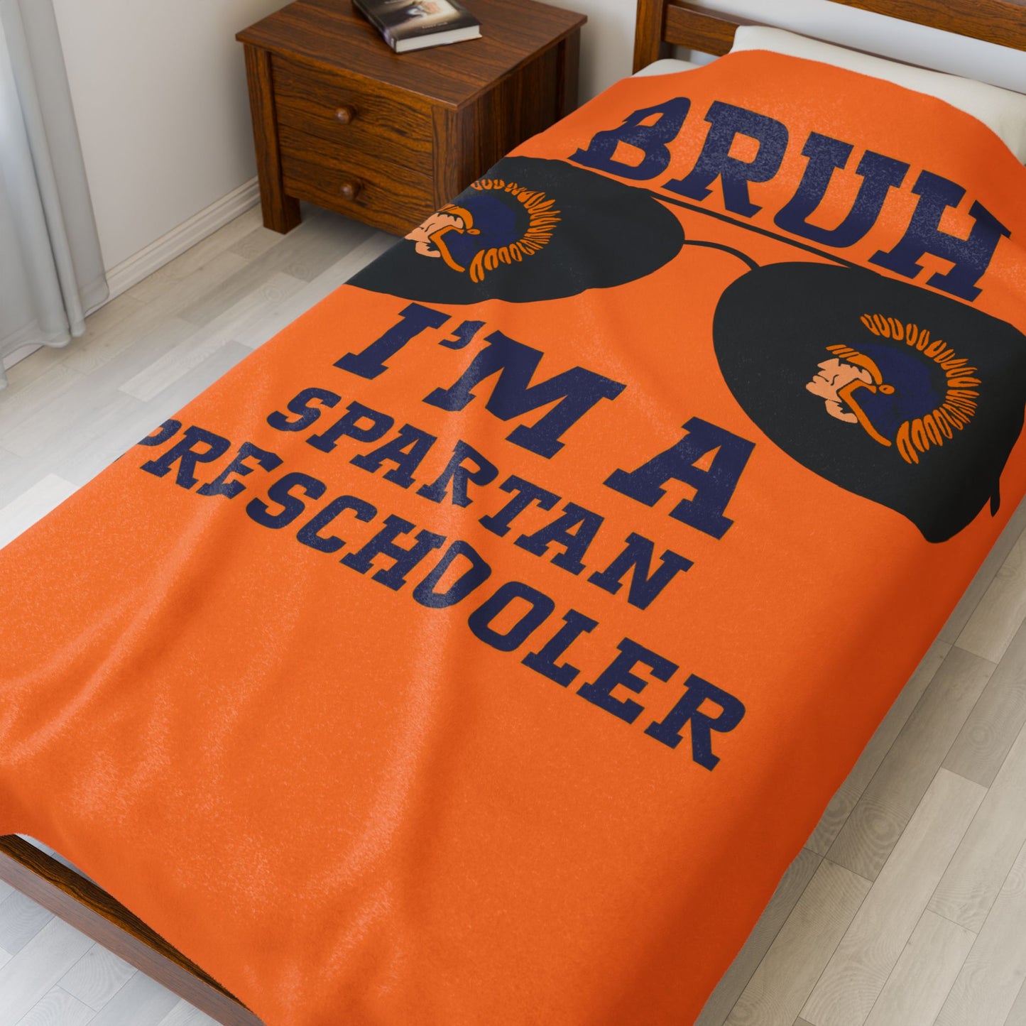 BRUH I’m a Spartan Preschooler – Velveteen Nap Blanket