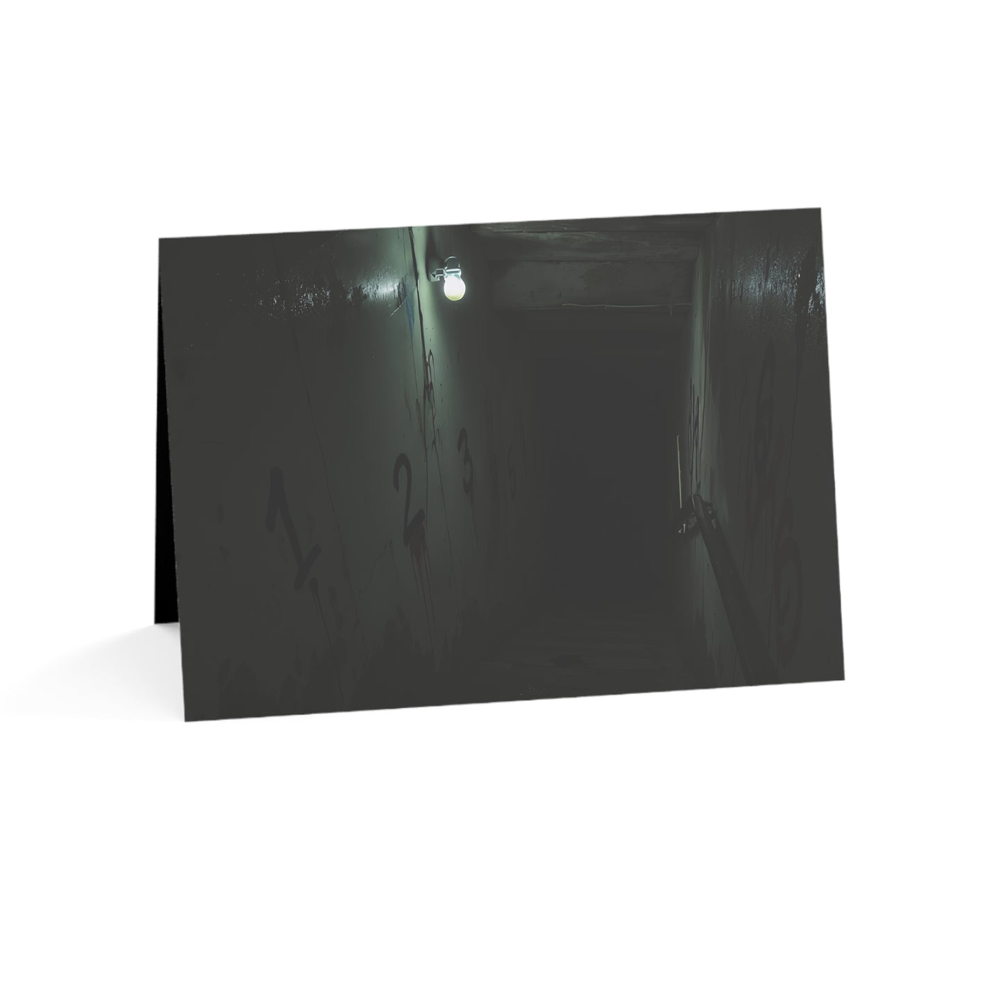 Step Into Darkness – Haunted Stairwell Greeting Card