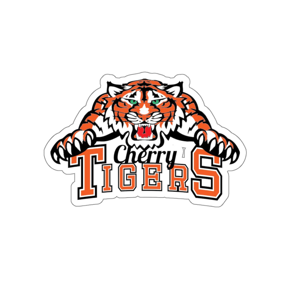 Cherry School Tigers Transparent Sticker – Classic Logo Design