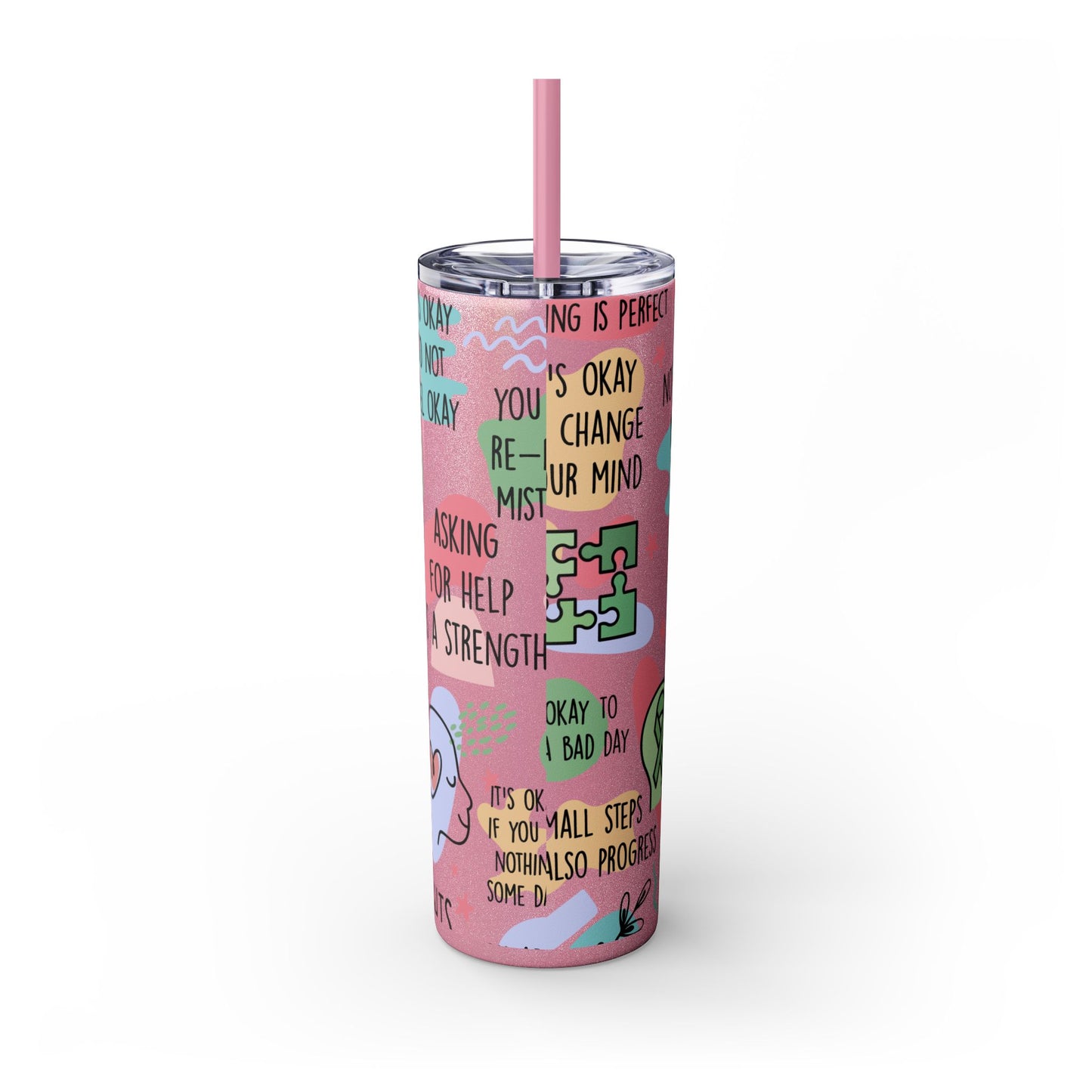 Mental Health Matters 20oz Skinny Tumbler – Self Care Cup