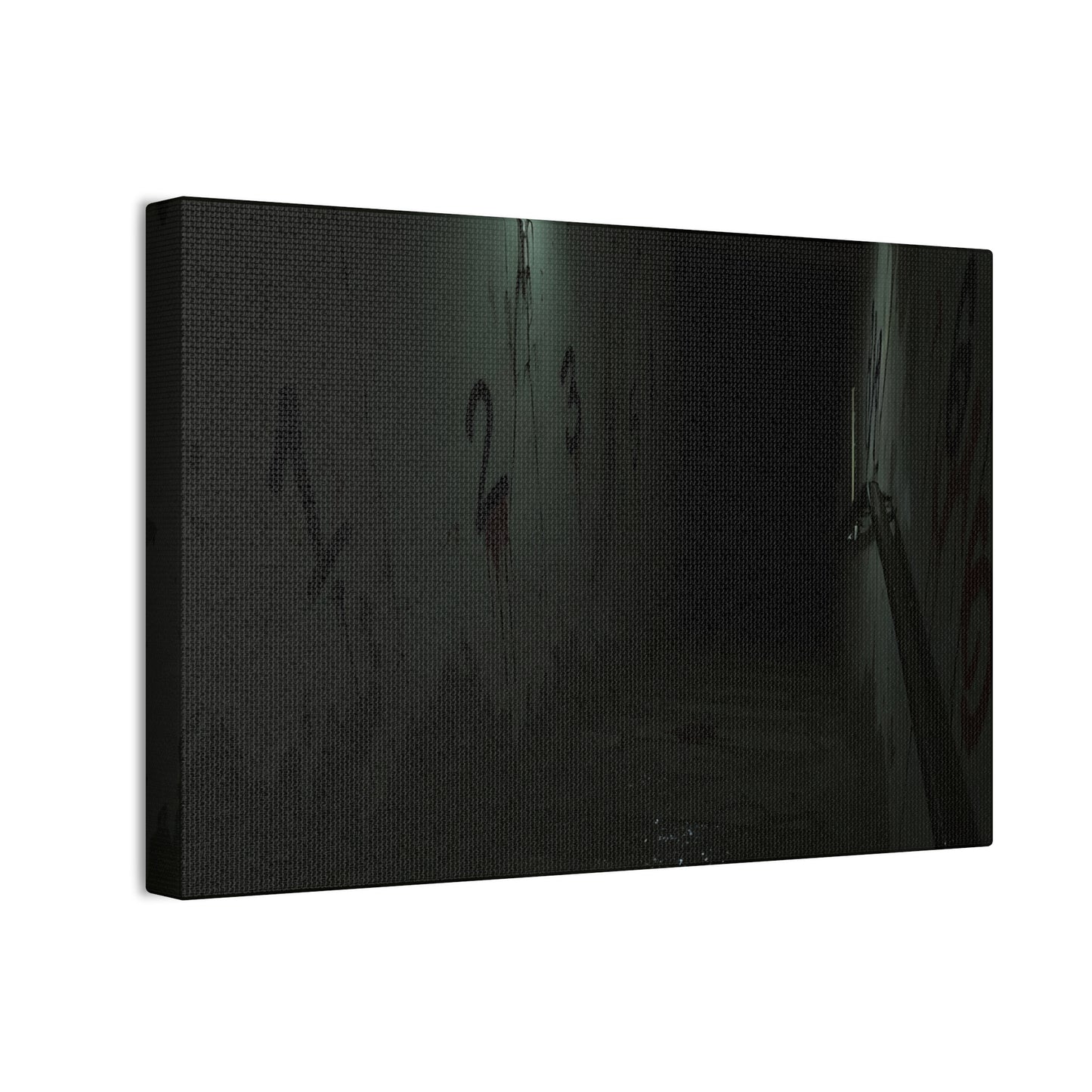 Count Your Steps, Not Your Regrets – Haunted Stairwell Canvas