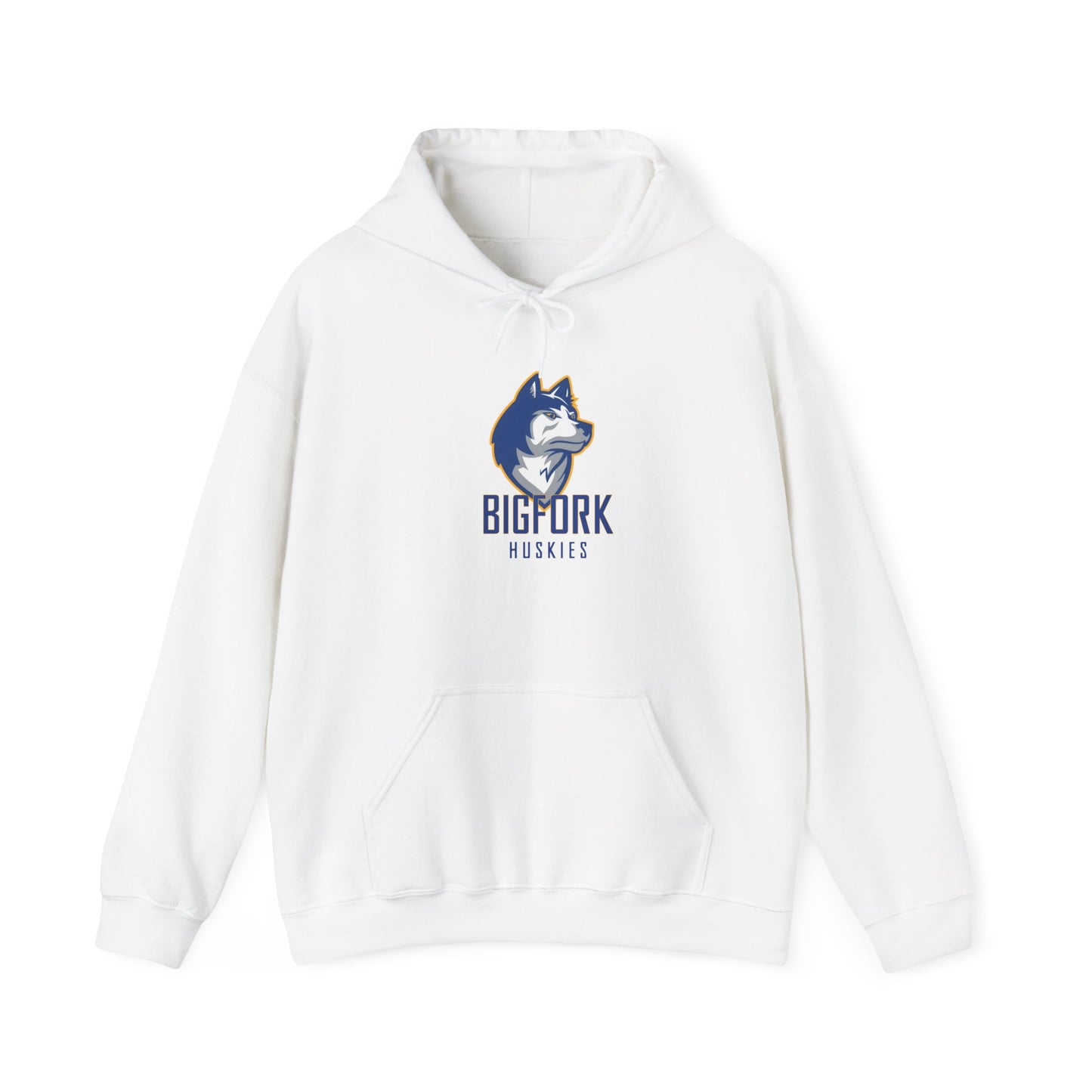 Bigfork Huskies Heavy-Blend Hoodie — Custom Back (“DAD #1” or Your Text)