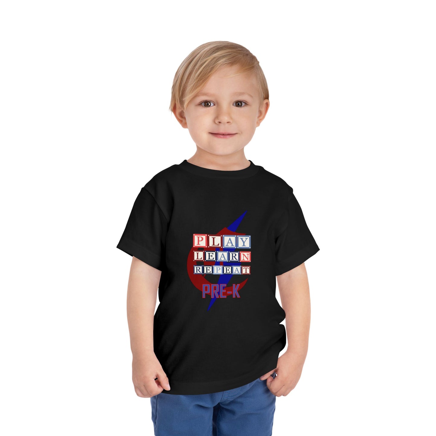 Chisholm Bluestreaks – Play. Learn. Repeat. Pre-K Toddler Tee