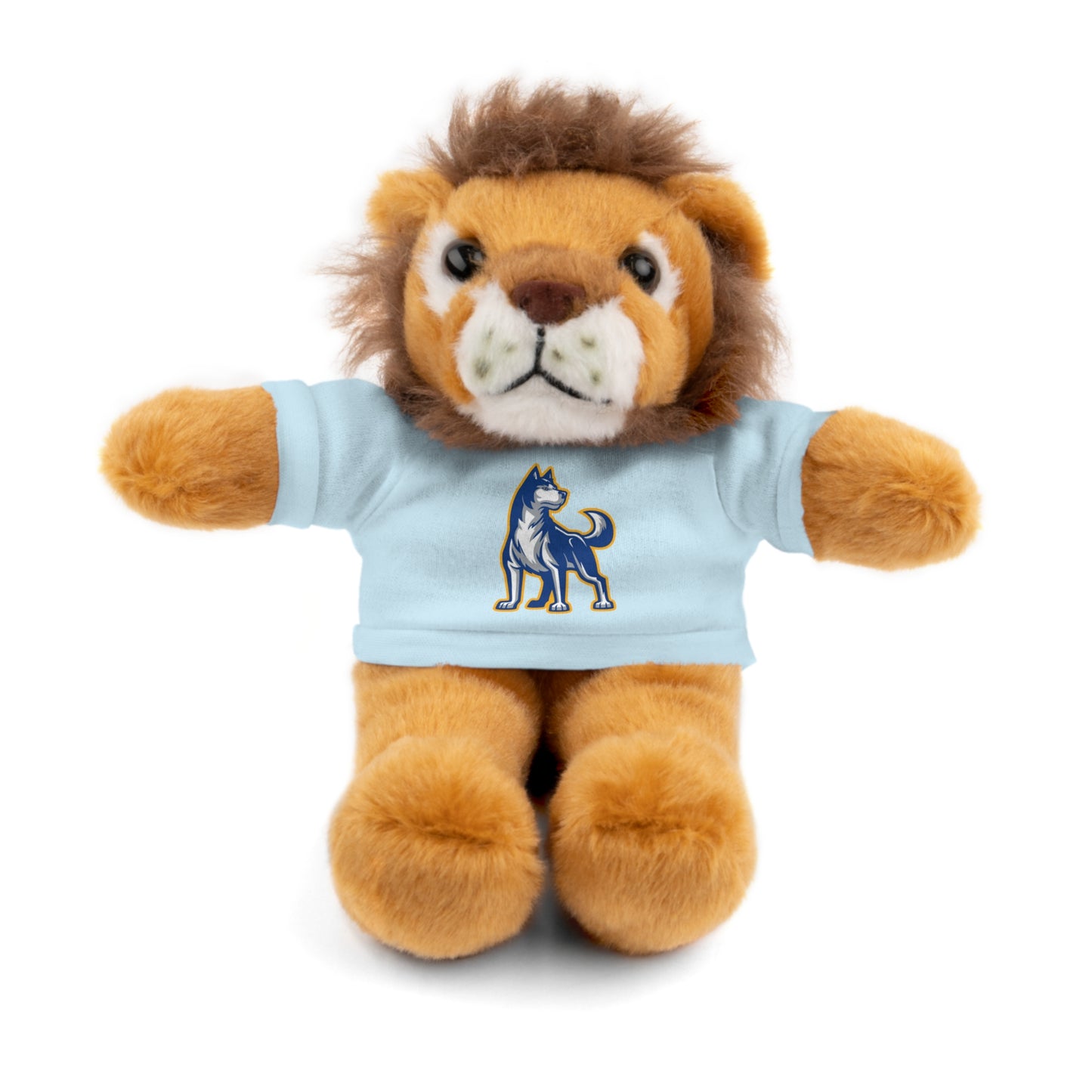 Huggable Huskies β 8" Plush Buddies w/ Logo Tee (Pick Your Animal + Tee Color)