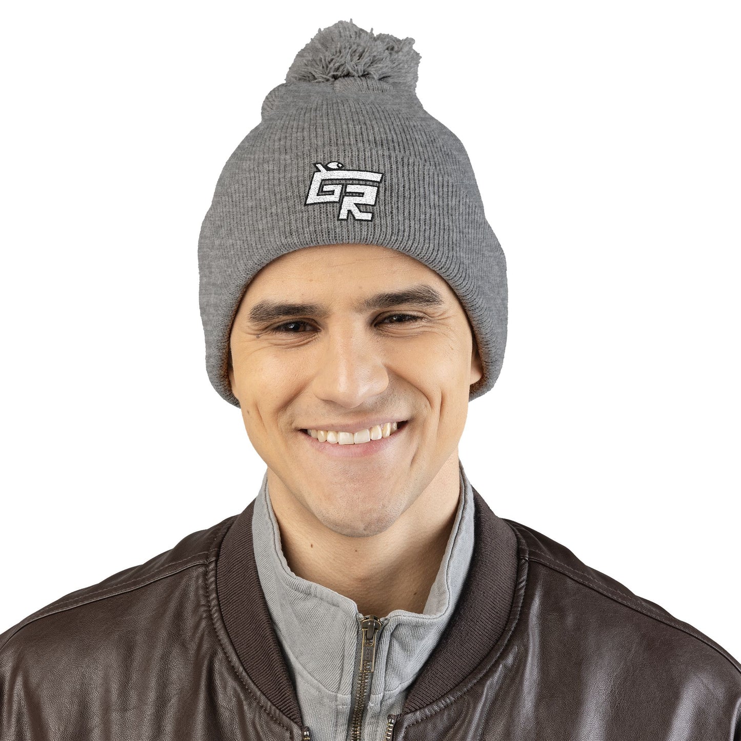 Pom-Pom Beanie (Hockey Spirit Embroidered Cap)
