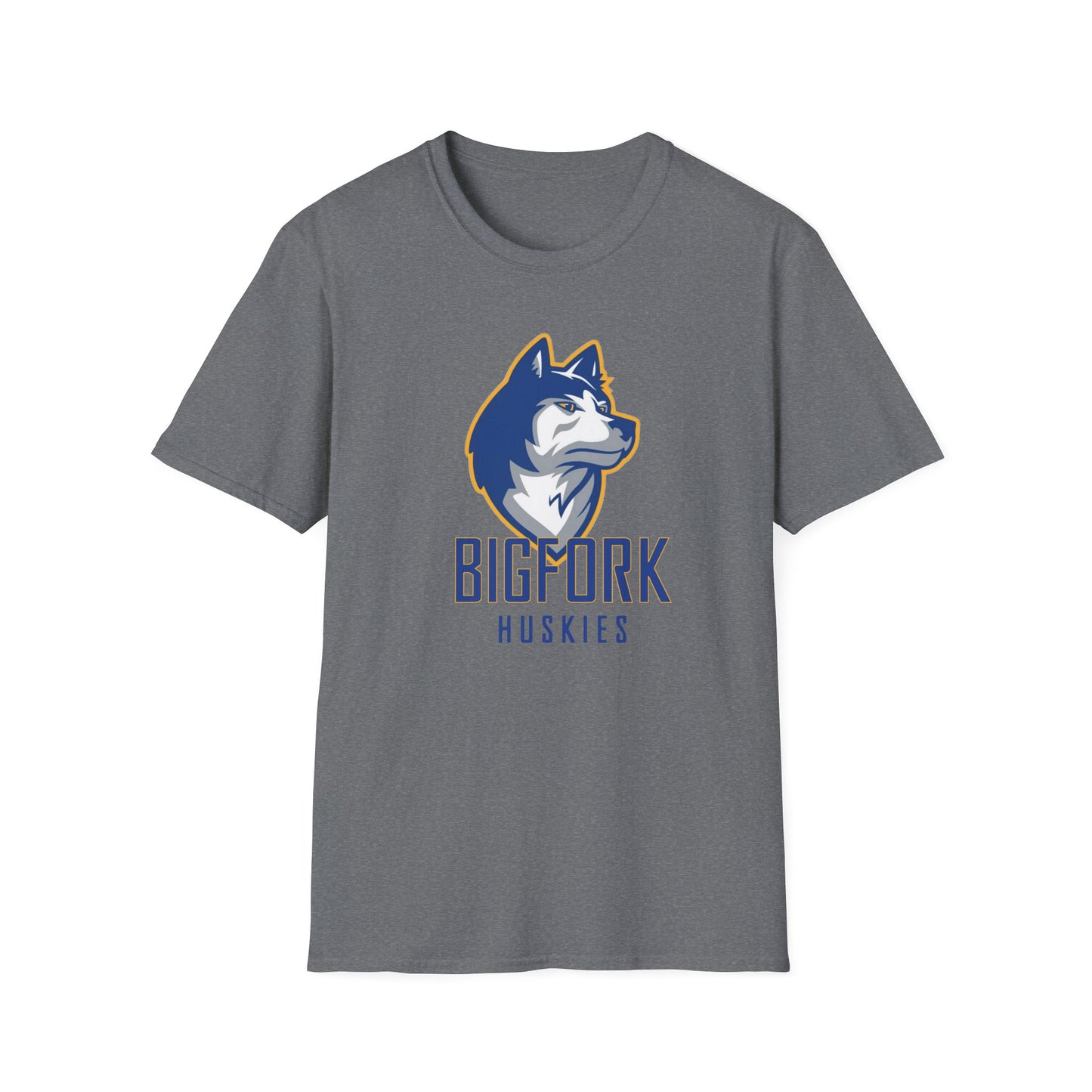 Bigfork Huskies Soft-Style Tee — Custom Back (“MOM #1” or Your Text)