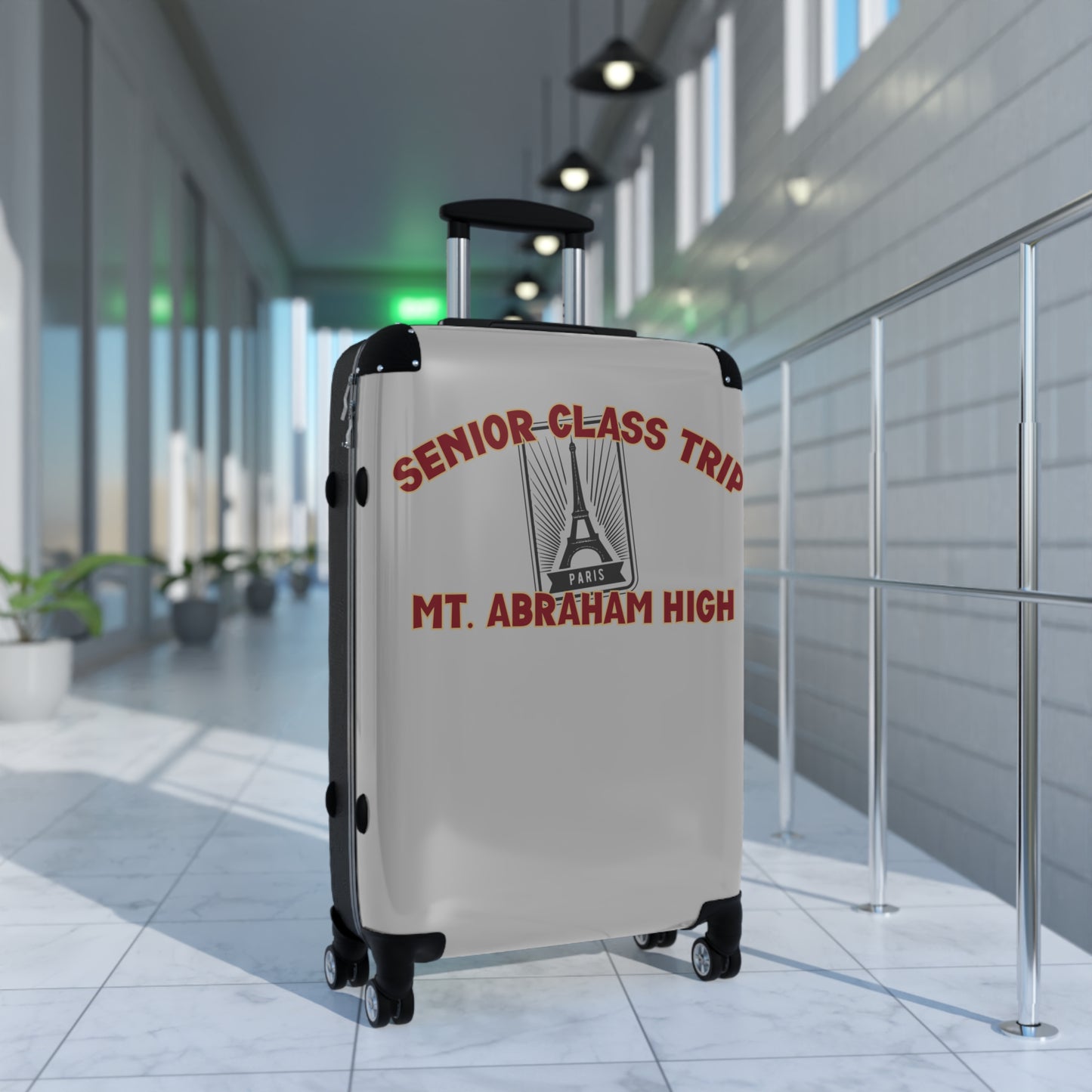 Mt. Abraham High Senior Class Trip Suitcase – Paris or Bust (Travel at Your Own Risk)