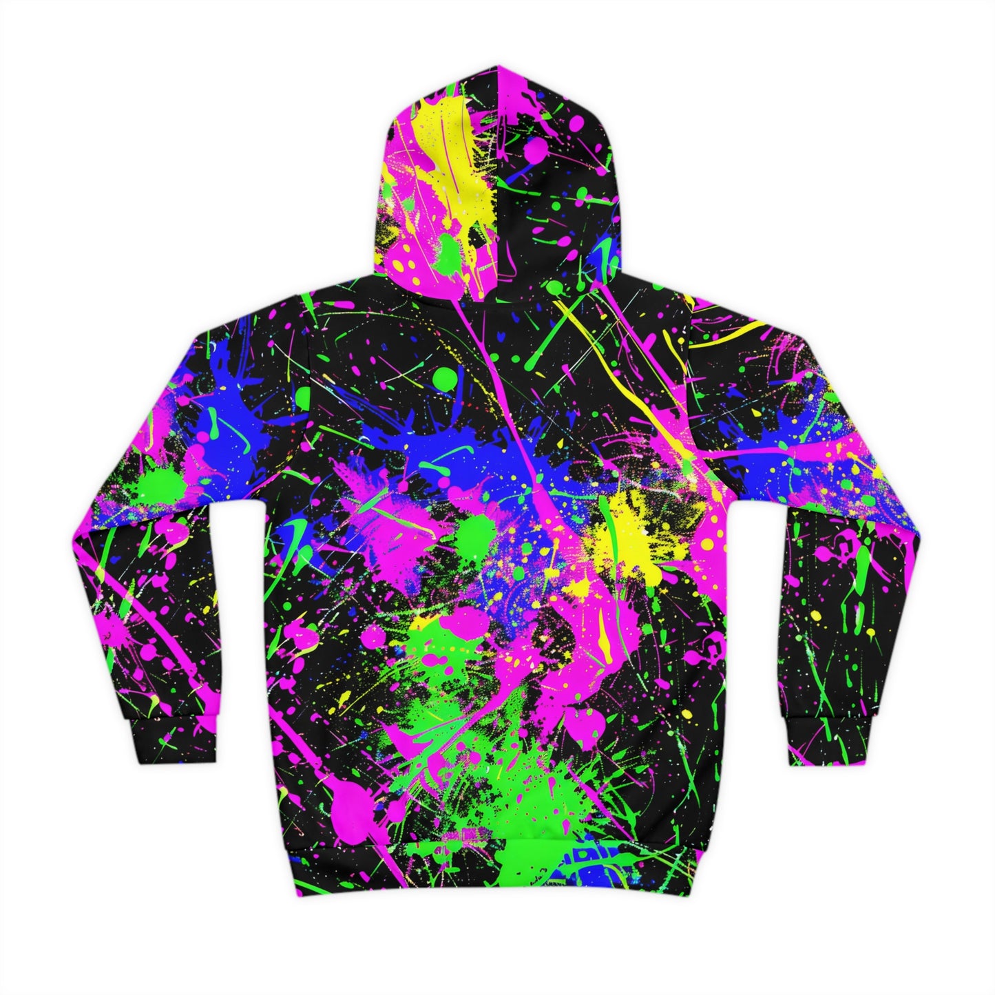 Neon Chaos Paint Splatter Hoodie