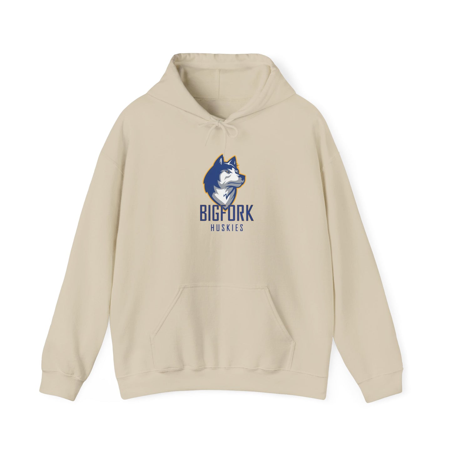 Bigfork Huskies Heavy-Blend Hoodie — Custom Back (“DAD #1” or Your Text)