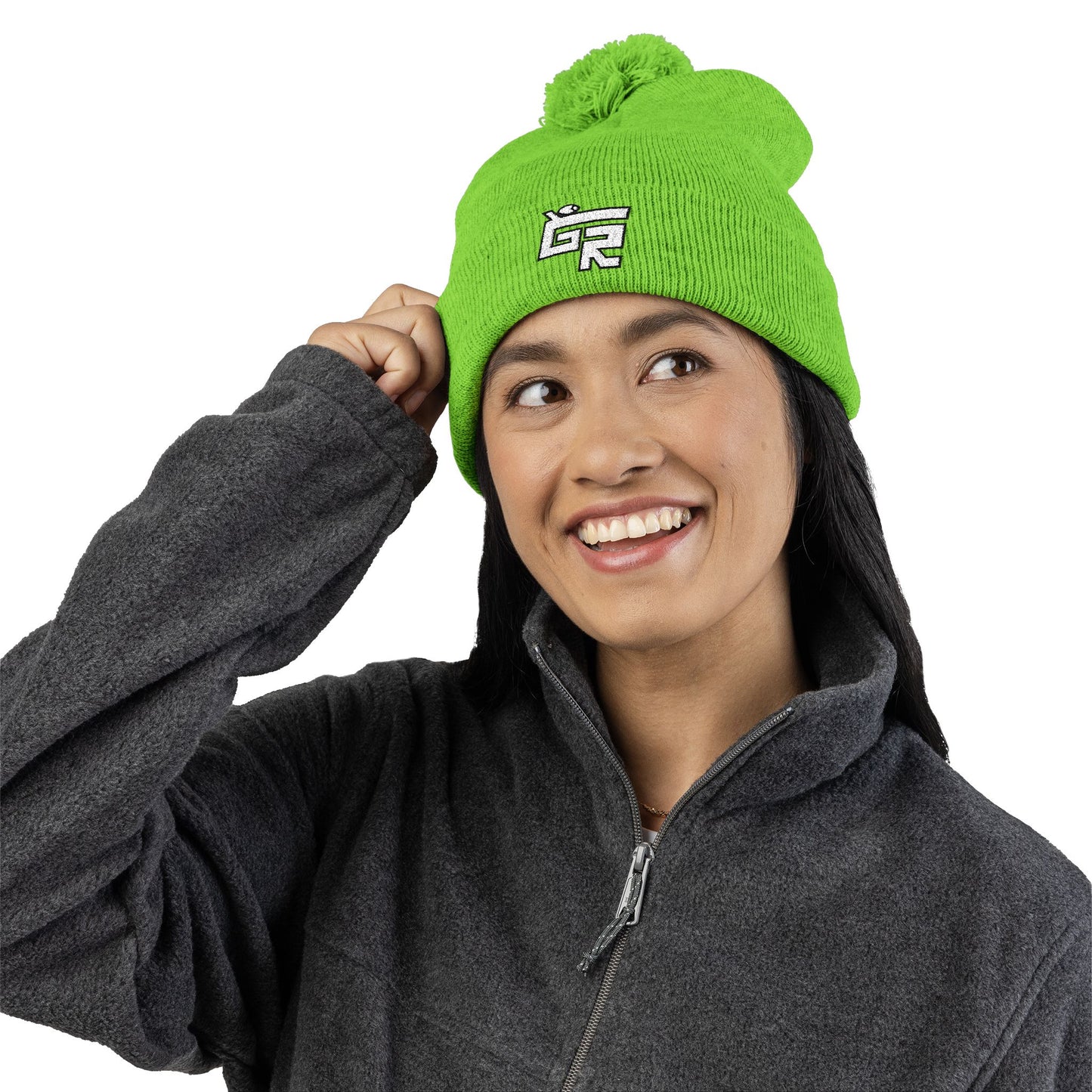 Pom-Pom Beanie (Hockey Spirit Embroidered Cap)