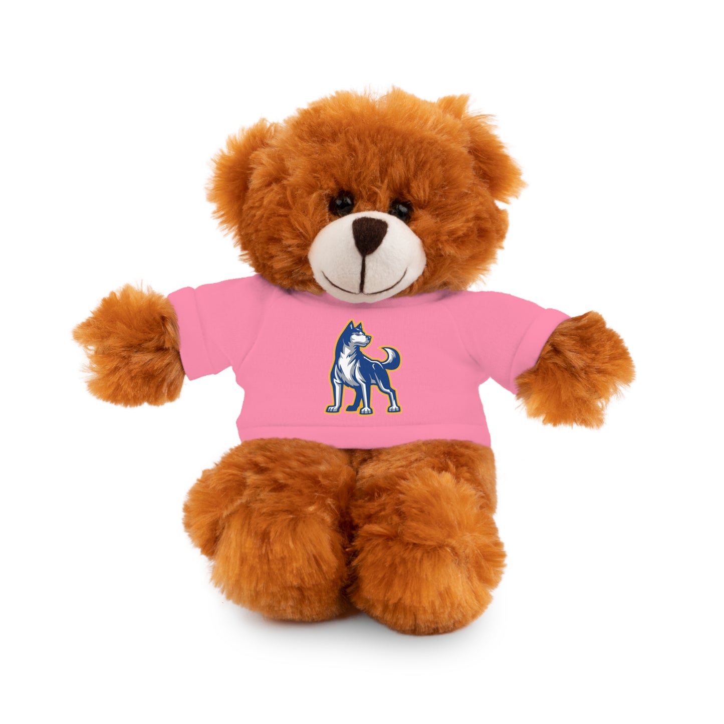 Huggable Huskies β 8" Plush Buddies w/ Logo Tee (Pick Your Animal + Tee Color)