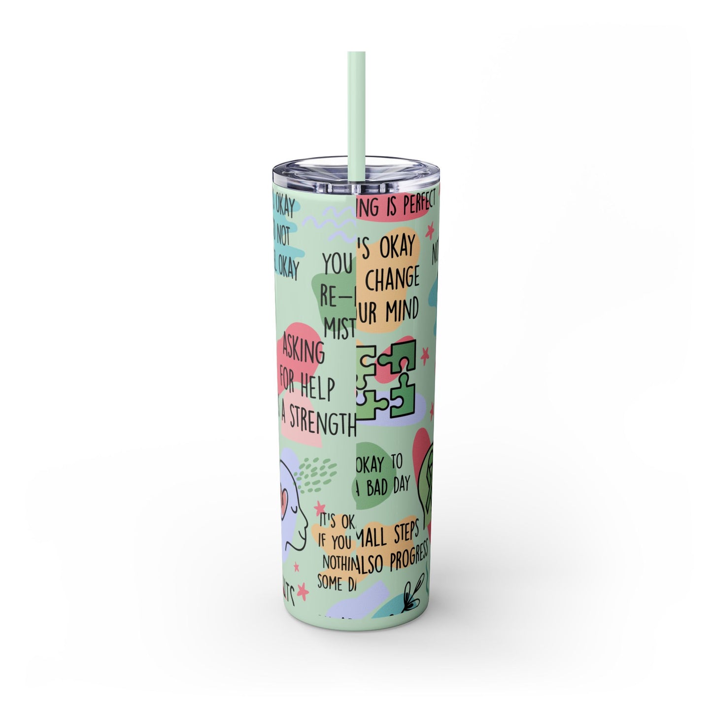Mental Health Matters 20oz Skinny Tumbler – Self Care Cup