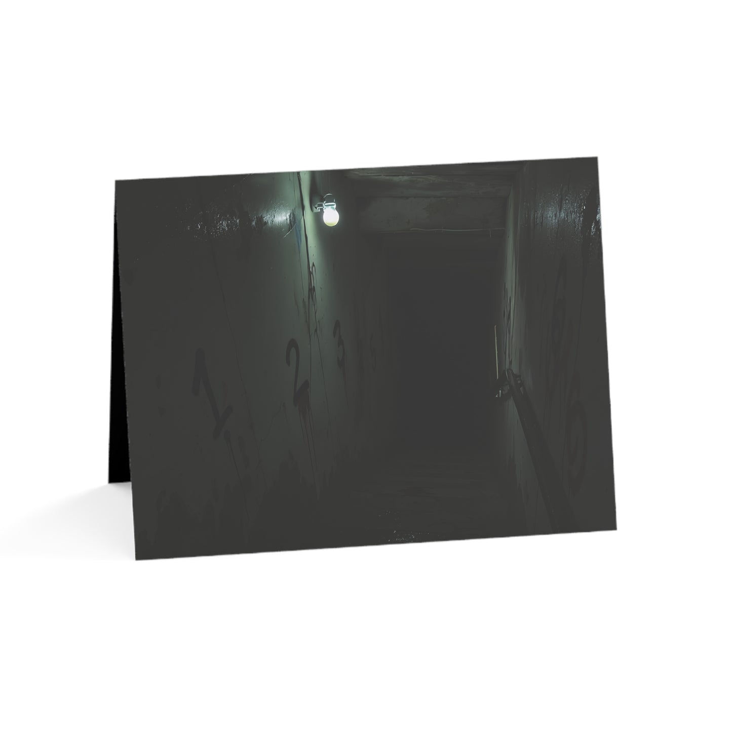 Step Into Darkness – Haunted Stairwell Greeting Card