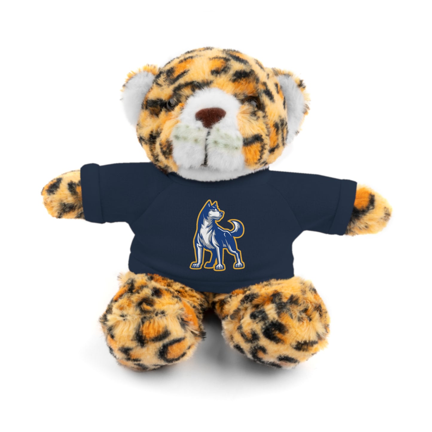 Huggable Huskies β 8" Plush Buddies w/ Logo Tee (Pick Your Animal + Tee Color)
