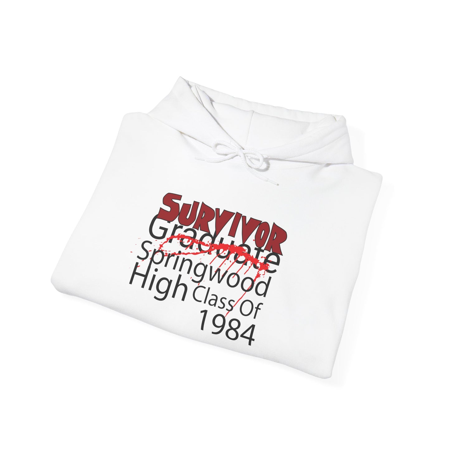 Springwood High Class of 1984 Survivor Hoodie – Horror Movie Alumni Gear