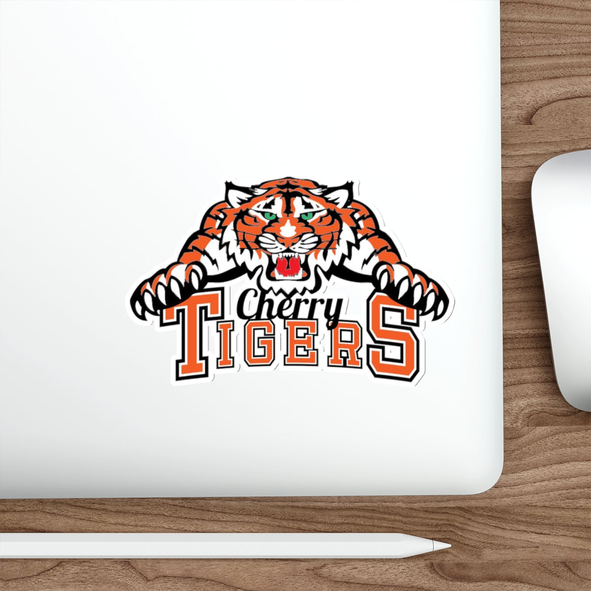 Cherry School Tigers Transparent Sticker – Classic Logo Design