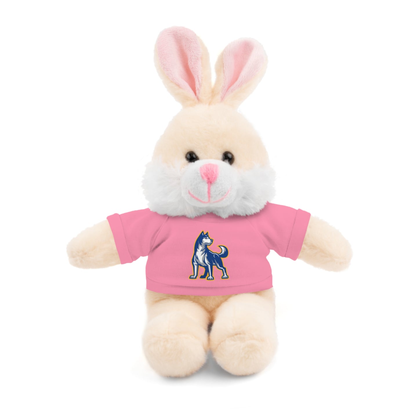 Huggable Huskies β 8" Plush Buddies w/ Logo Tee (Pick Your Animal + Tee Color)