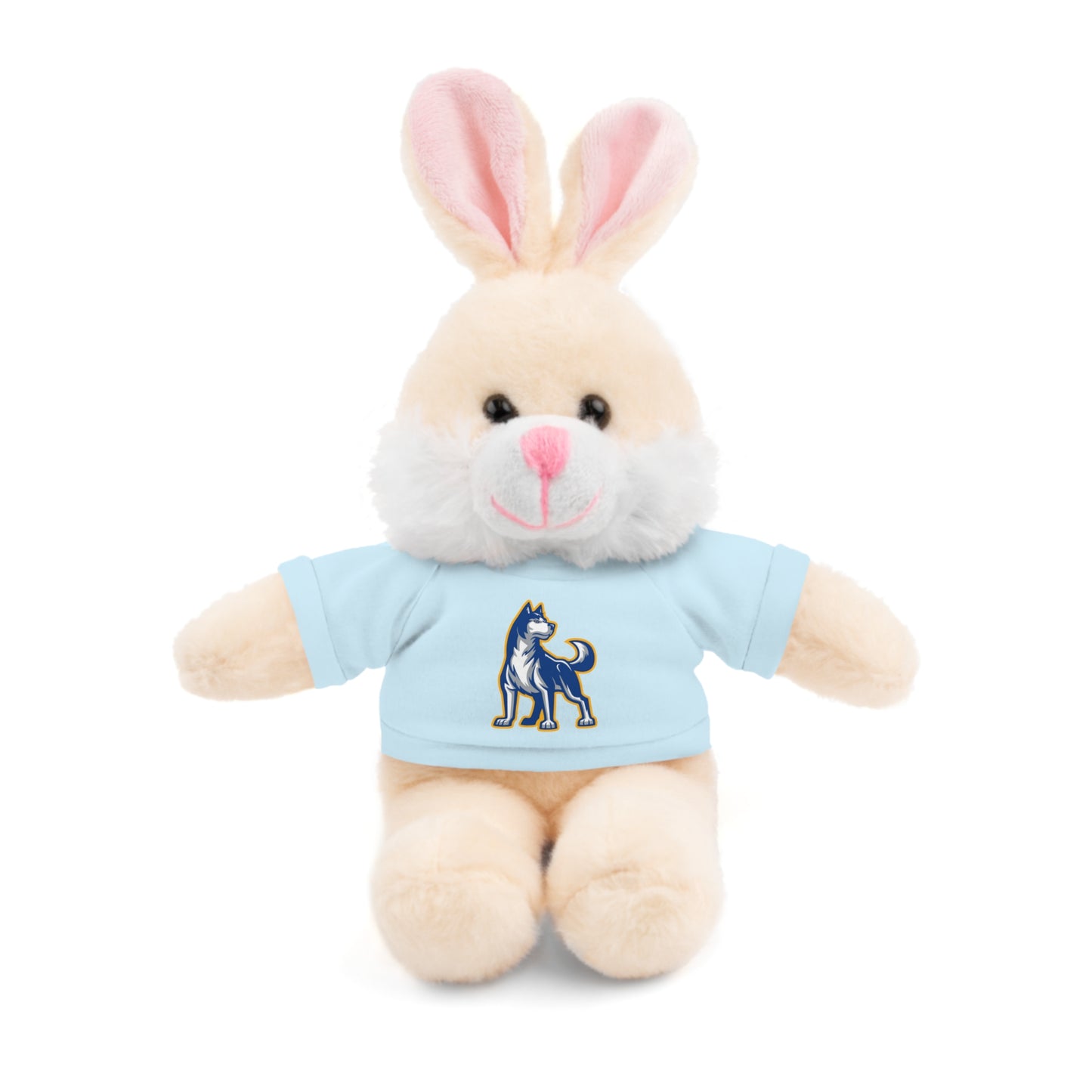 Huggable Huskies β 8" Plush Buddies w/ Logo Tee (Pick Your Animal + Tee Color)