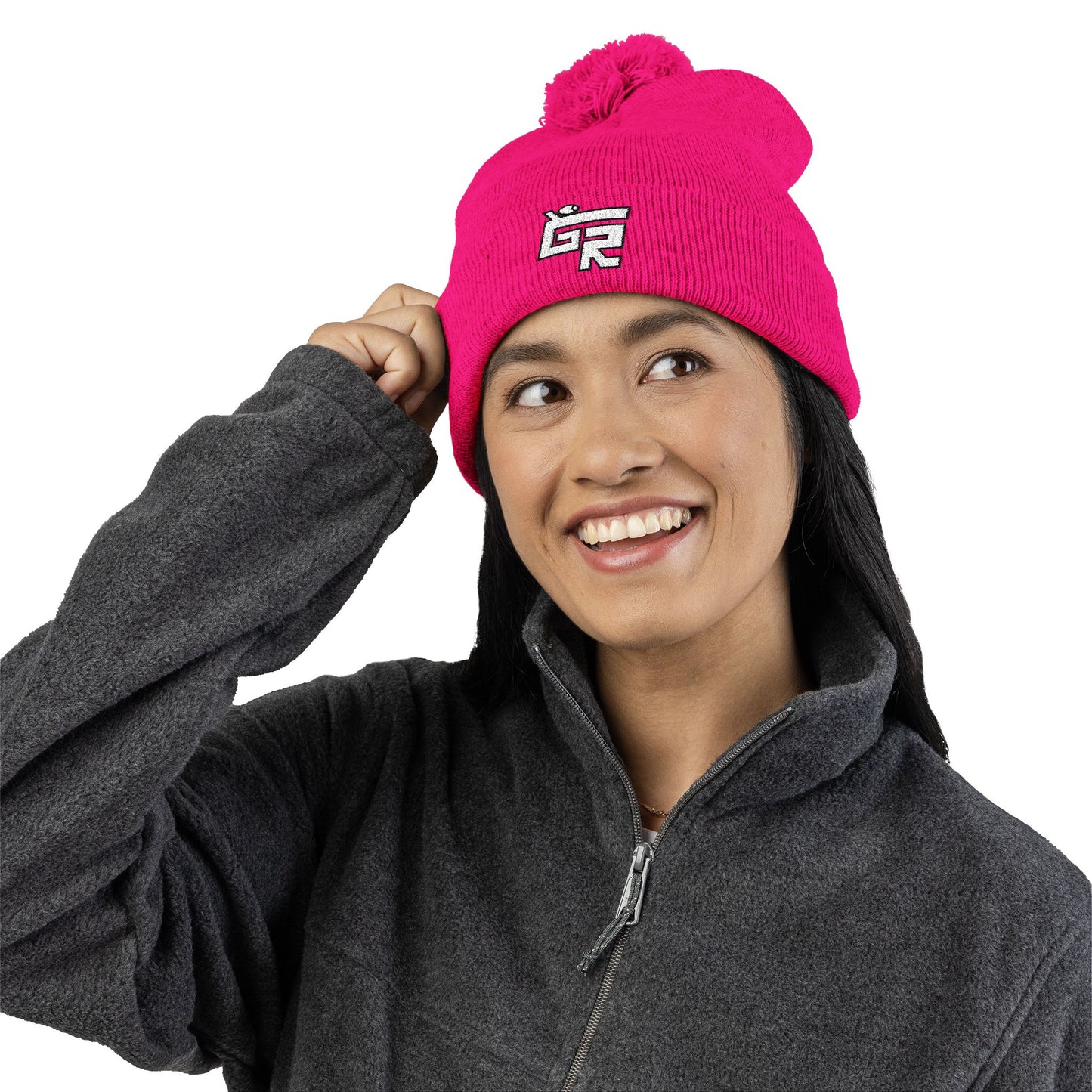 Pom-Pom Beanie (Hockey Spirit Embroidered Cap)