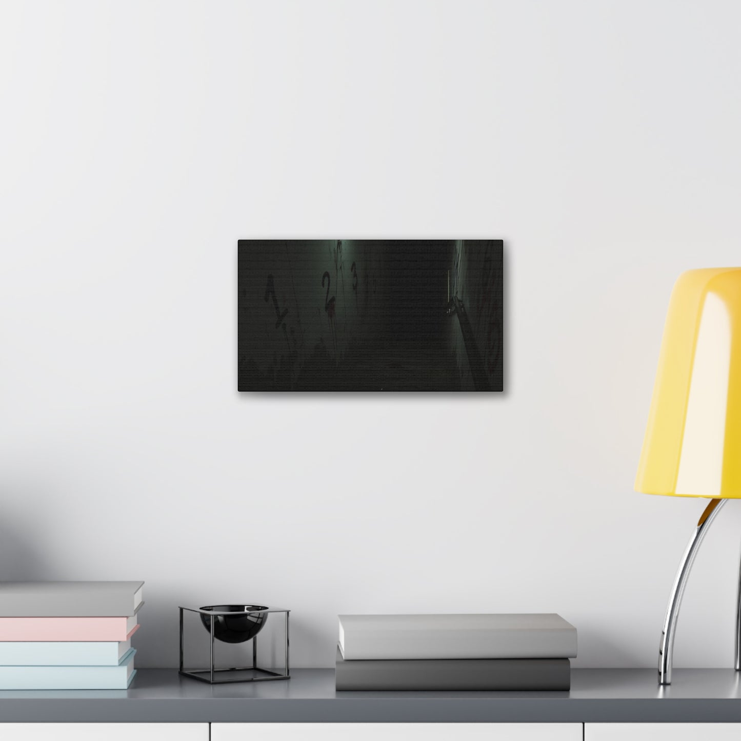 Count Your Steps, Not Your Regrets – Haunted Stairwell Canvas
