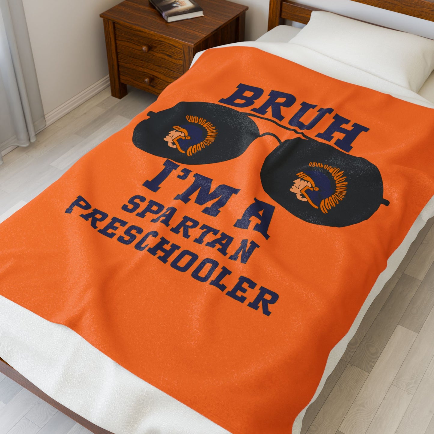 BRUH I’m a Spartan Preschooler – Velveteen Nap Blanket