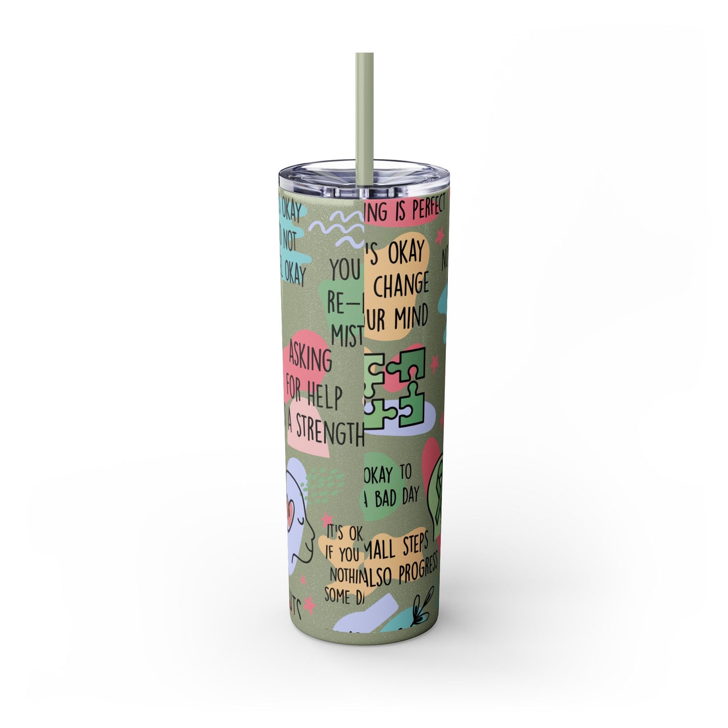 Mental Health Matters 20oz Skinny Tumbler – Self Care Cup