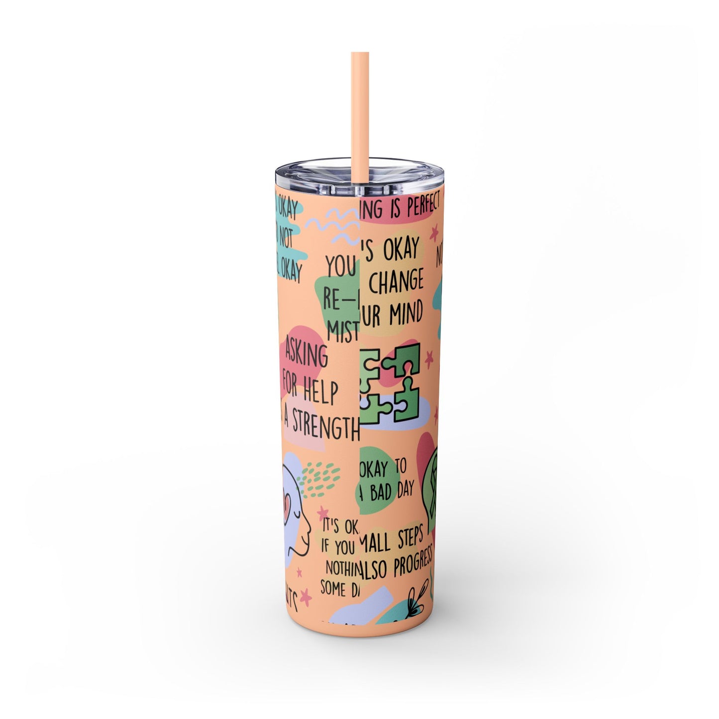 Mental Health Matters 20oz Skinny Tumbler – Self Care Cup