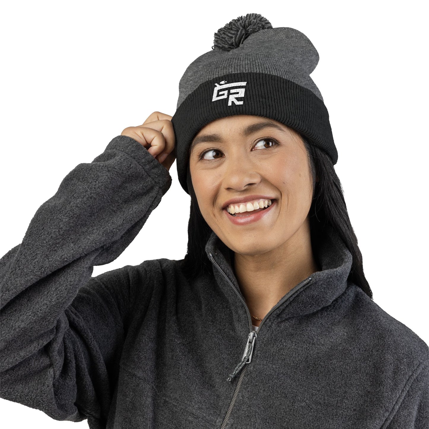 Pom-Pom Beanie (Hockey Spirit Embroidered Cap)