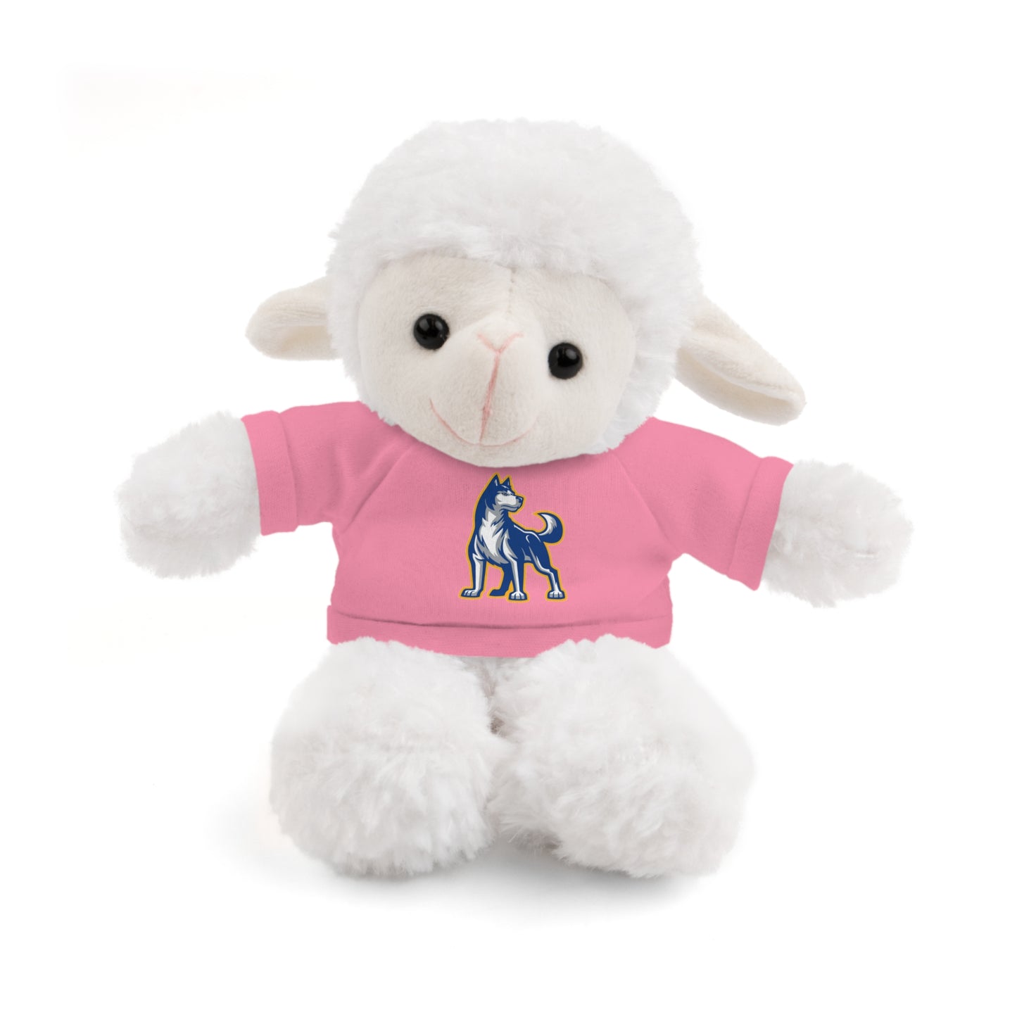 Huggable Huskies β 8" Plush Buddies w/ Logo Tee (Pick Your Animal + Tee Color)