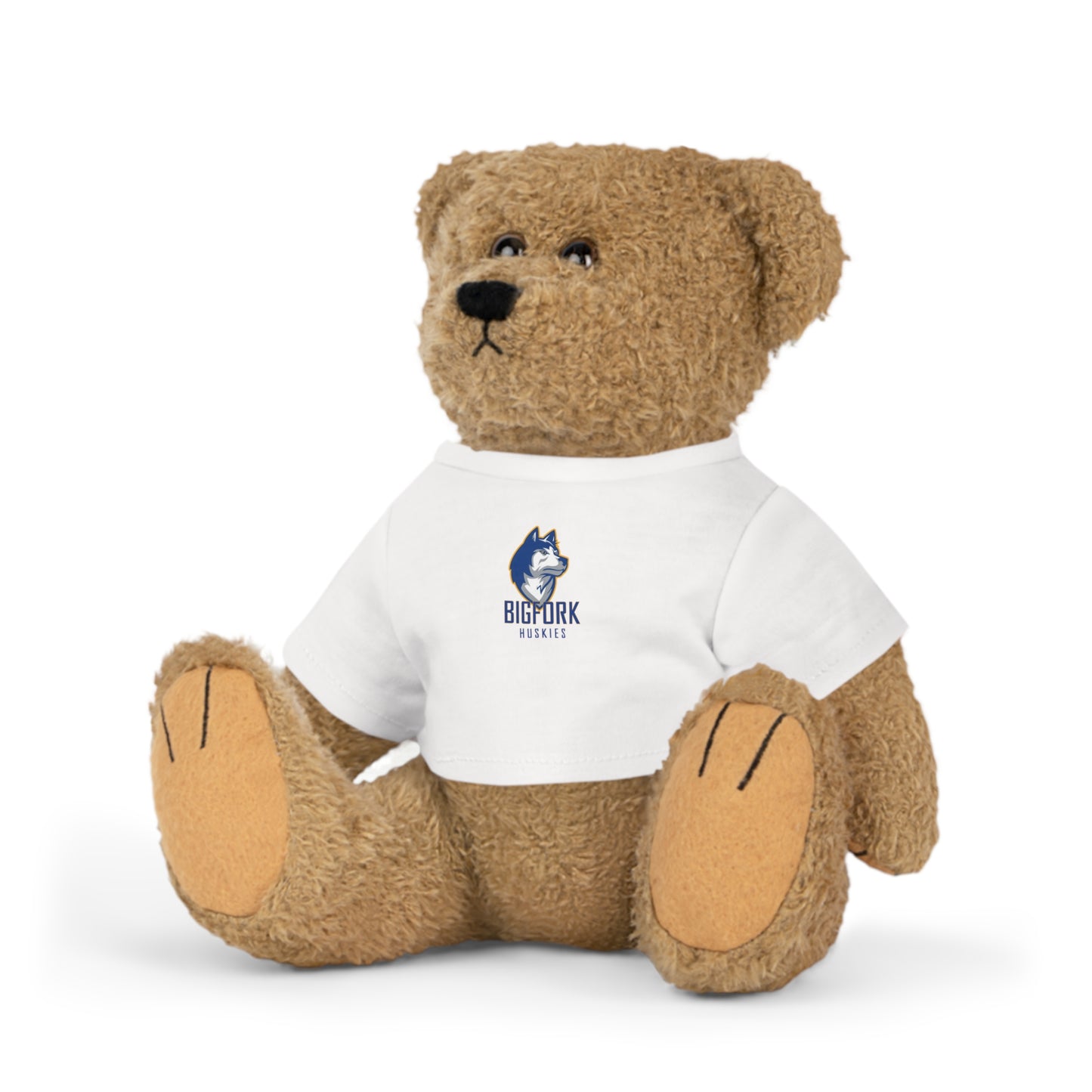 Bigfork Huskies Plush Buddies — Mini Tee w/ Logo (Sheep • Bear • Bunny • Elephant)