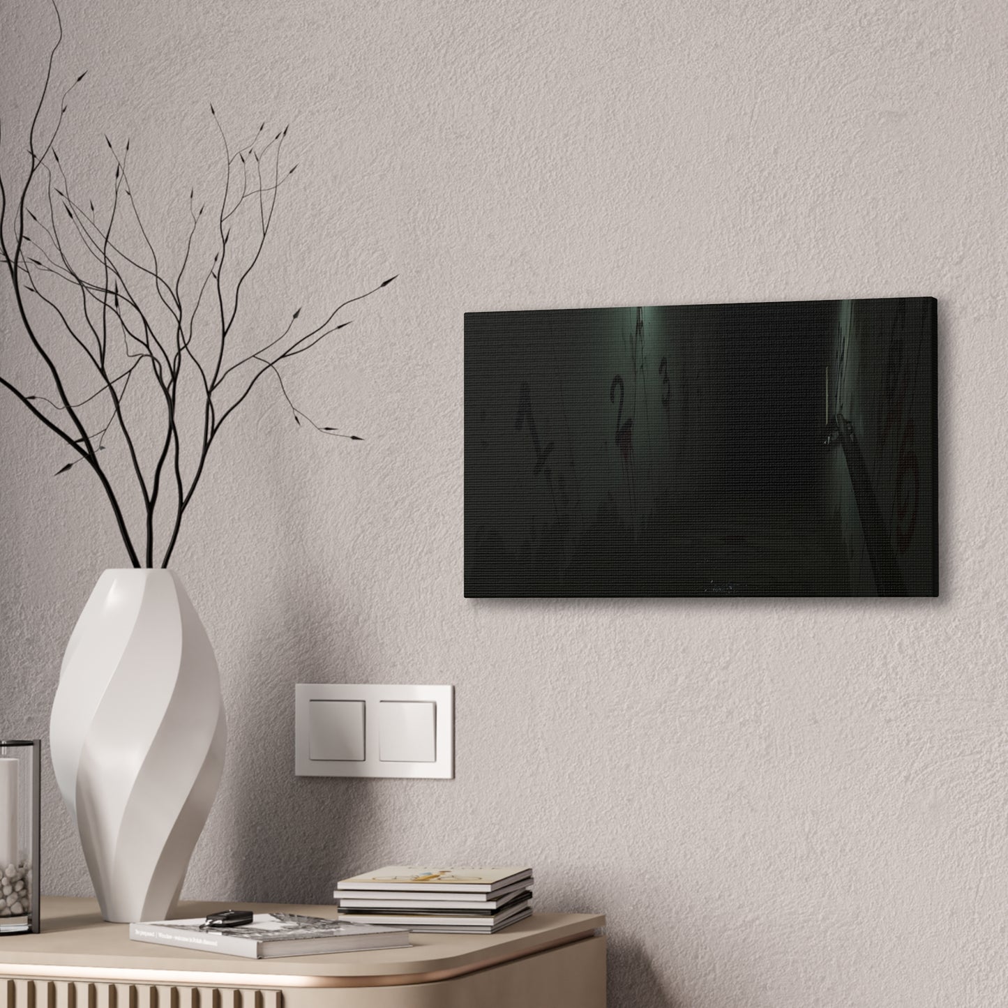 Count Your Steps, Not Your Regrets – Haunted Stairwell Canvas