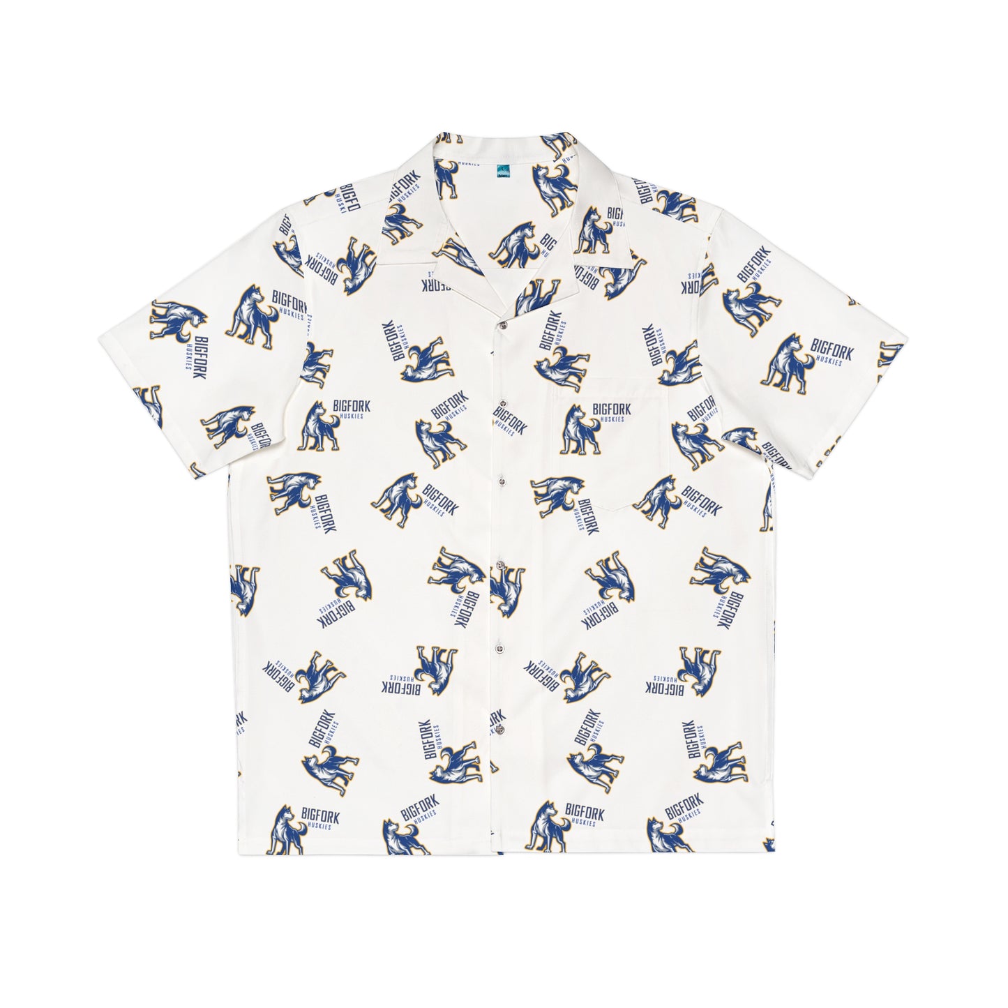 Bigfork Huskies Aloha Howl Hawaiian Shirt — Boxy Fit, Pocket, Summer Spirit