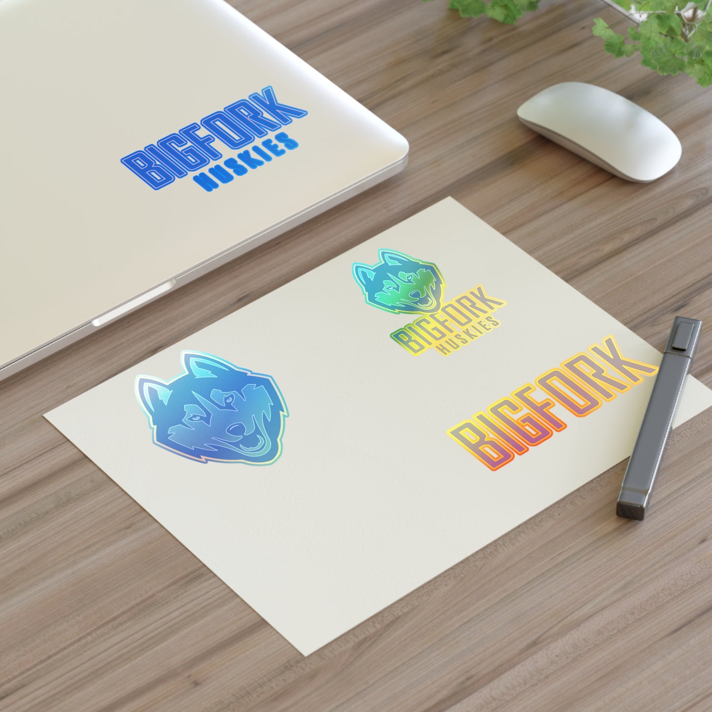 Bigfork High School Huskies Sticker Set – 4 Sticker Styles, White/Clear/Holographic