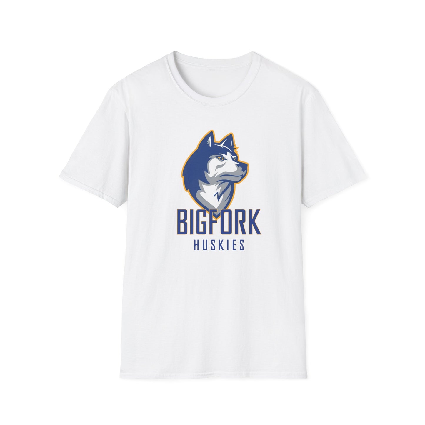 Bigfork Huskies Soft-Style Tee — Custom Back (“MOM #1” or Your Text)