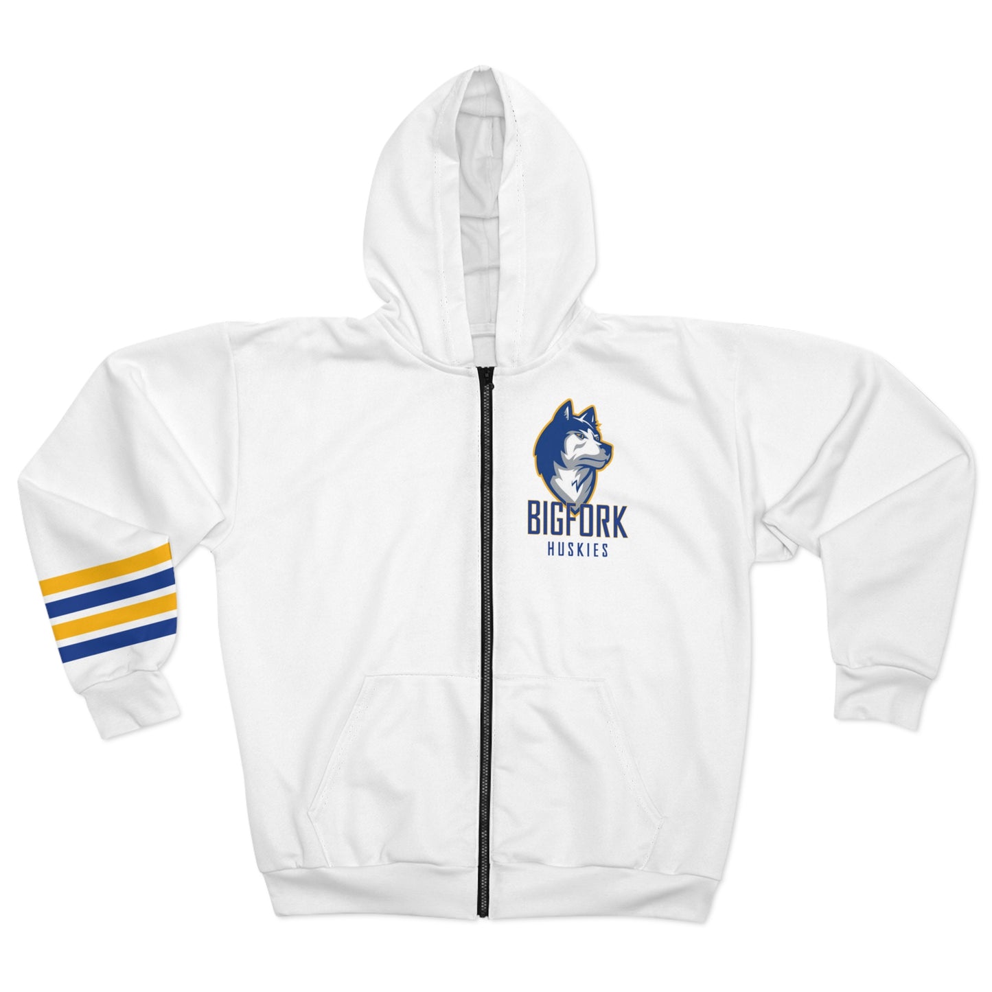 Bigfork Huskies Full-Zip Hoodie – Stripes & Husky Pride