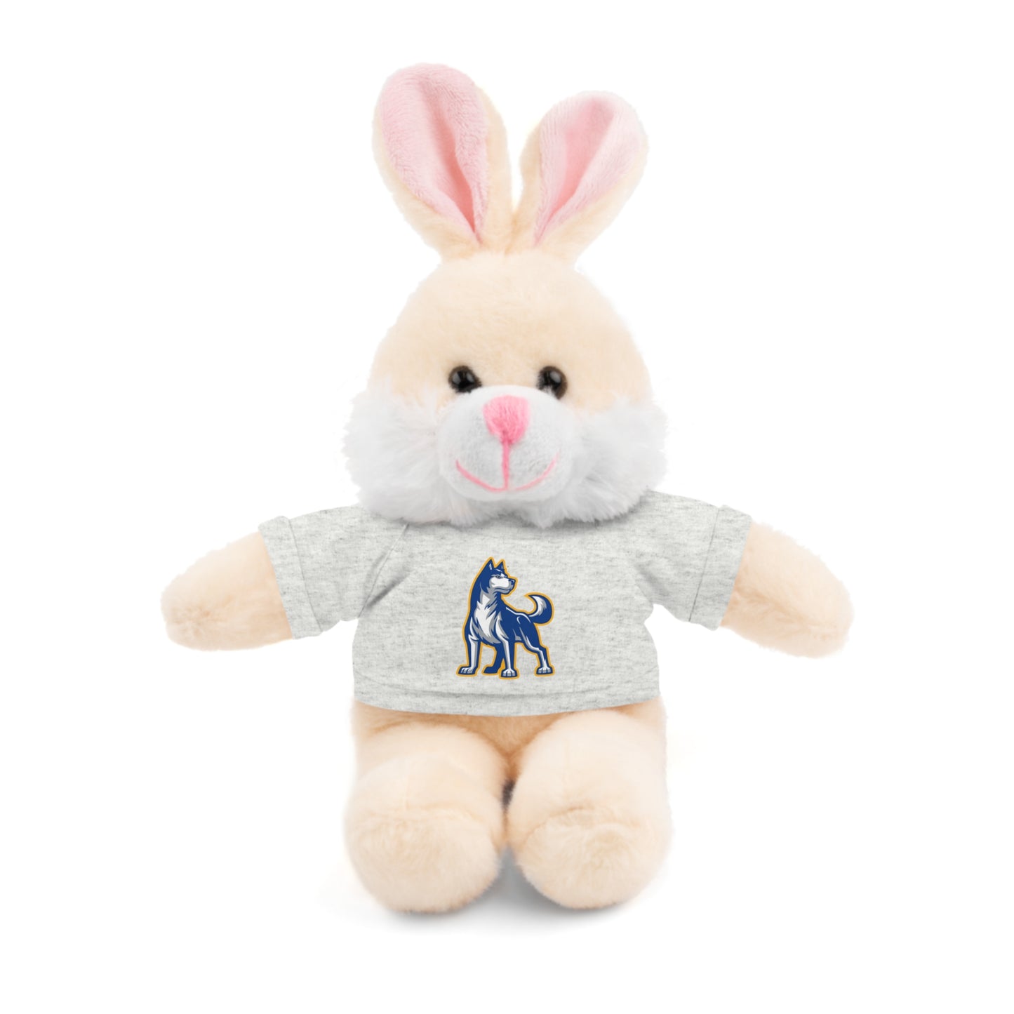 Huggable Huskies β 8" Plush Buddies w/ Logo Tee (Pick Your Animal + Tee Color)