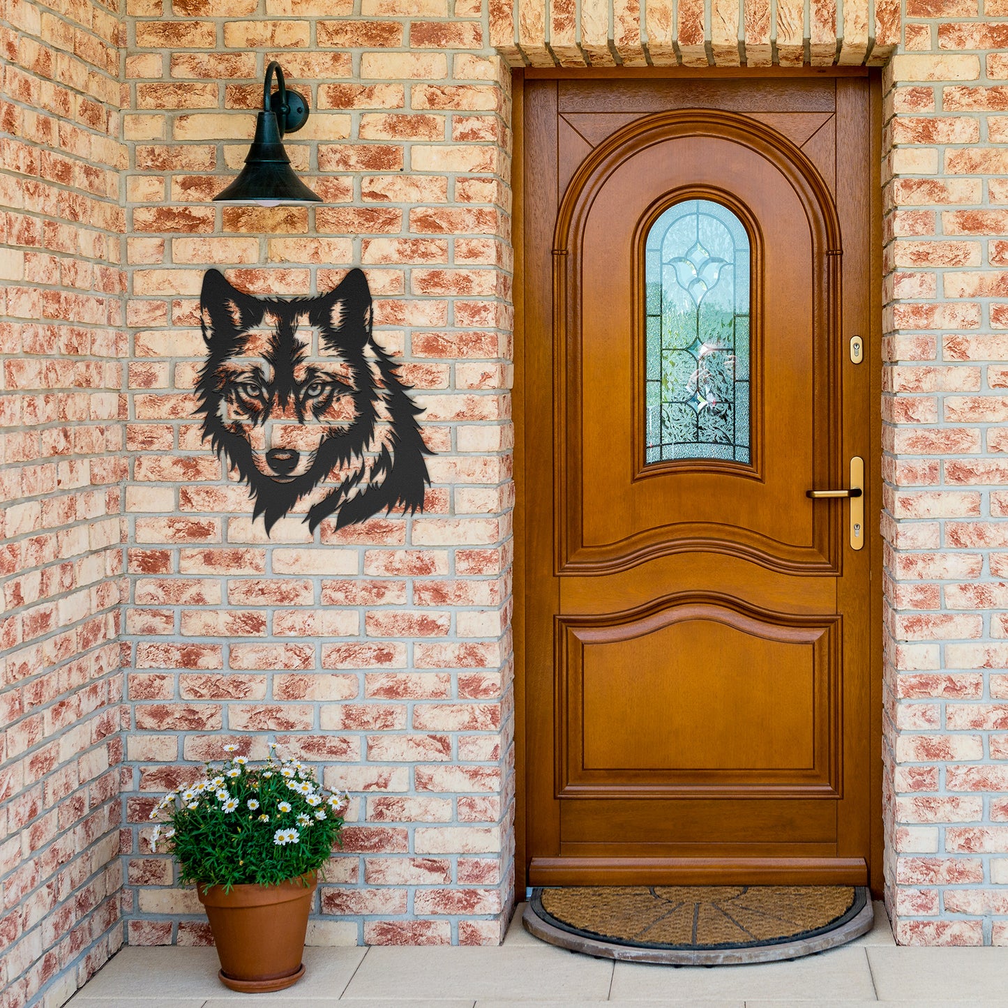 Fierce Wolf Head Metal Sign